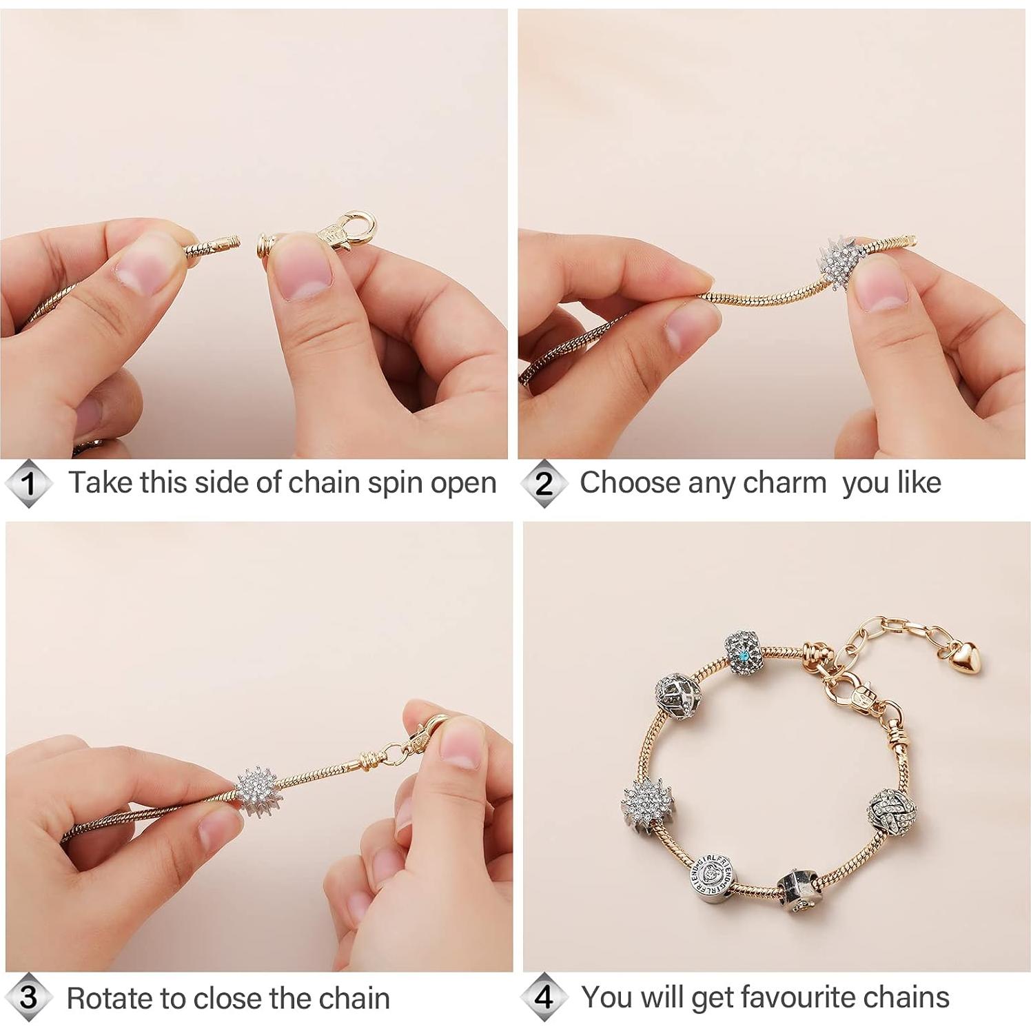 Hicarer 20 Pcs Pulsera de Cadena Ajustable Oro DIY Joyería