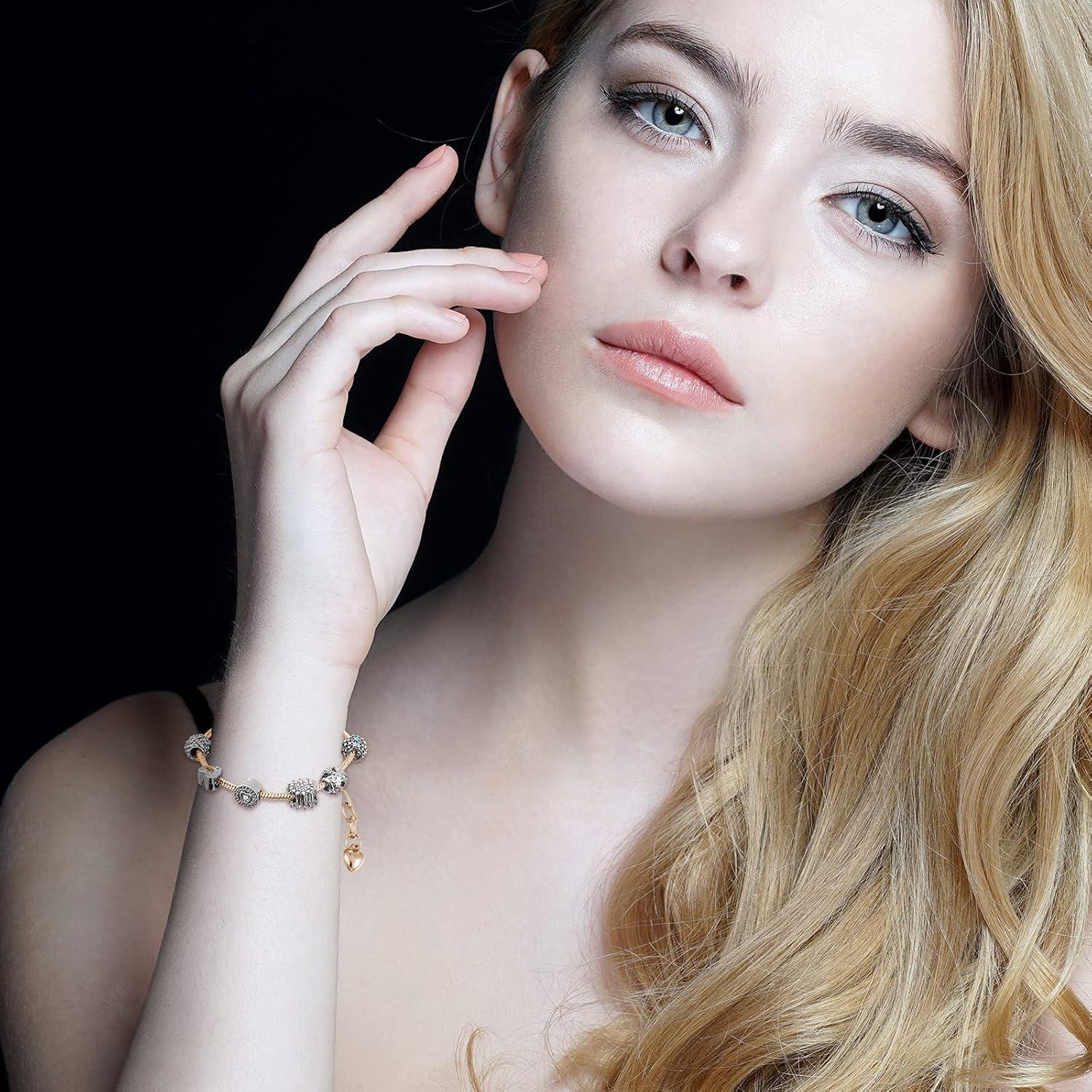 Hicarer 20 Pcs Pulsera de Cadena Ajustable Oro DIY Joyería