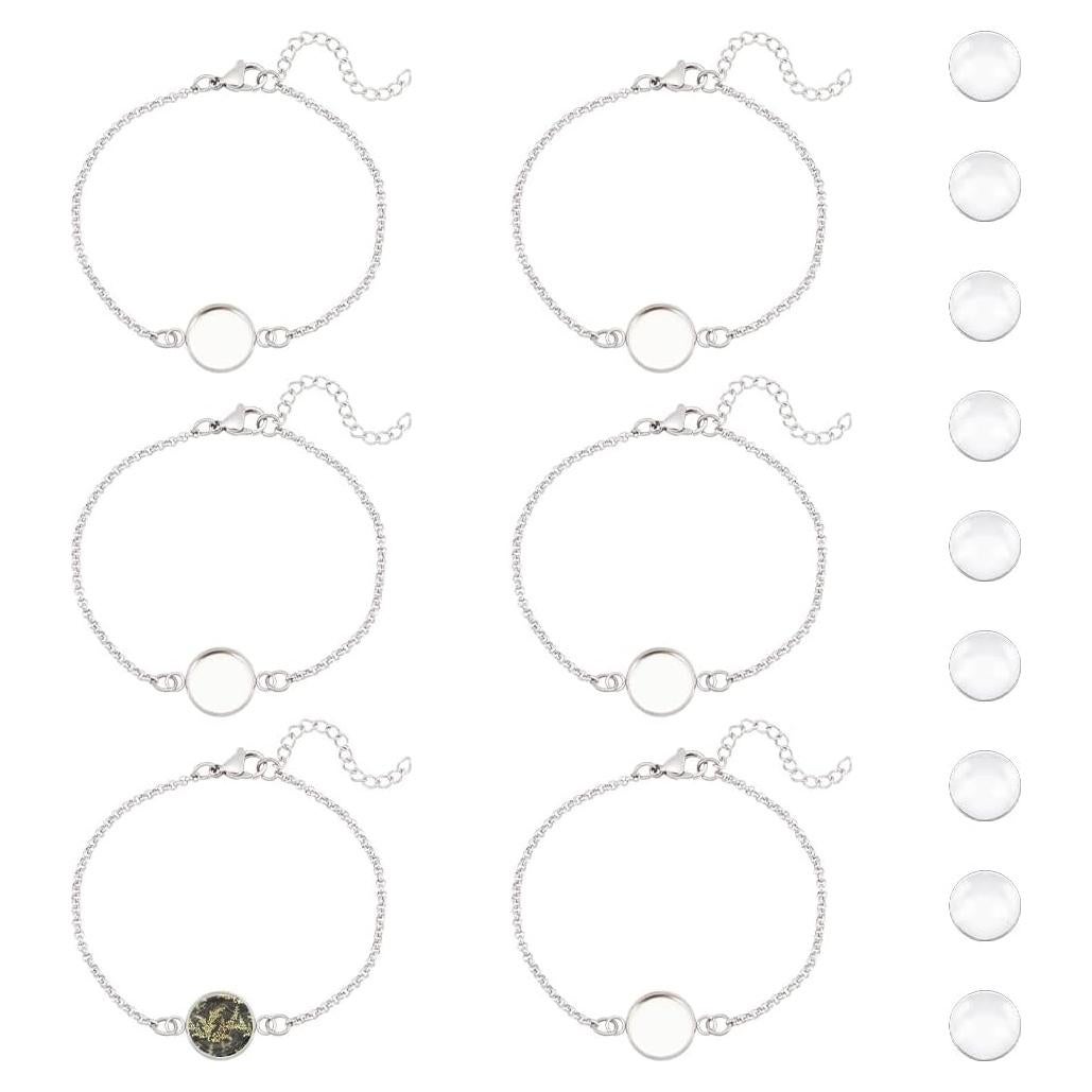 Kits de Pulsera UNICRAFTALE 12 Piezas Acero Inoxidable 12mm