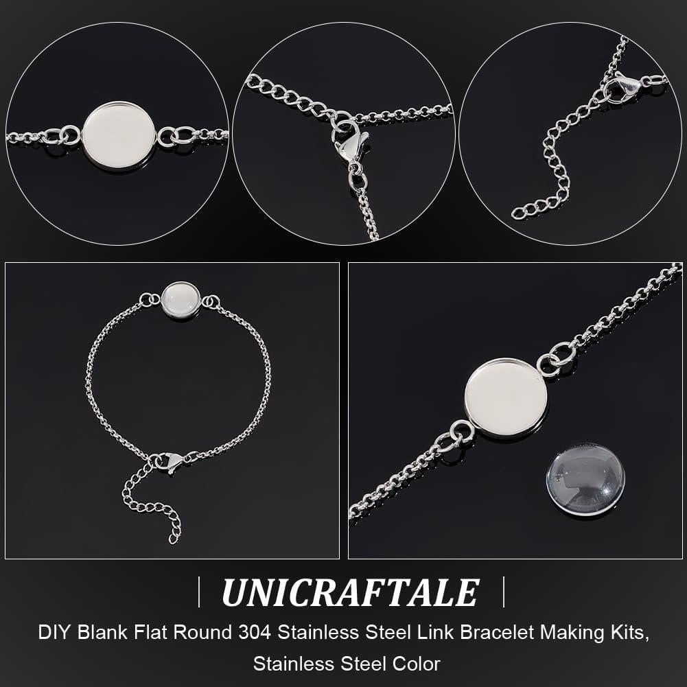 Kits de Pulsera UNICRAFTALE 12 Piezas Acero Inoxidable 12mm
