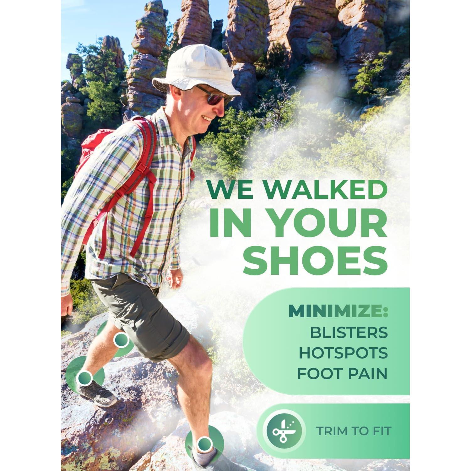 Plantillas Ortopédicas Acolchadas Kinergy para Senderismo - Soporte Arqueado - Hombres y Mujeres