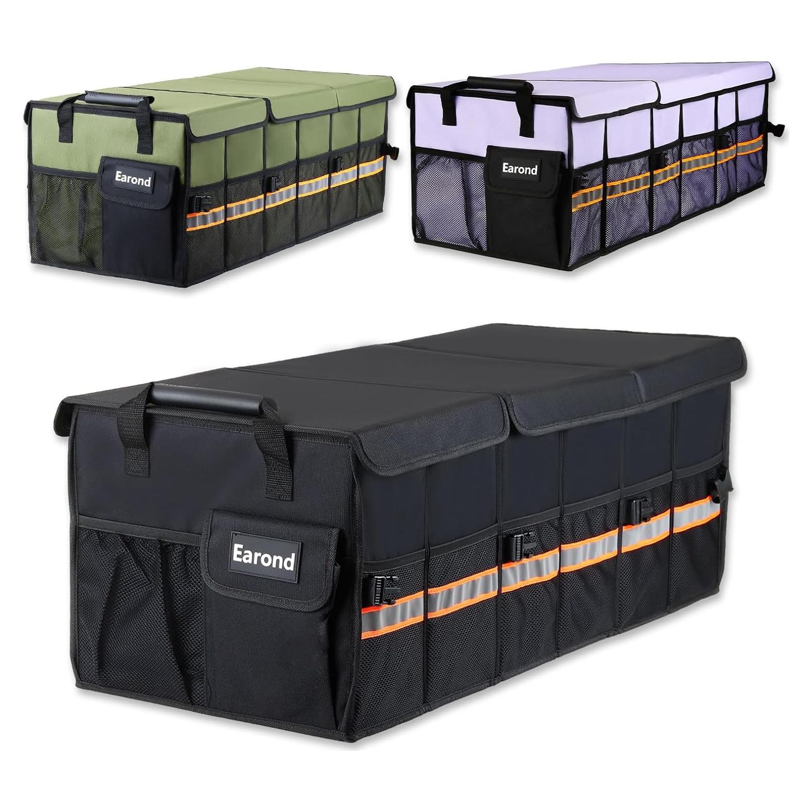 Organizador de Maletero de Coche EAROND Plegable Negro 75.7L