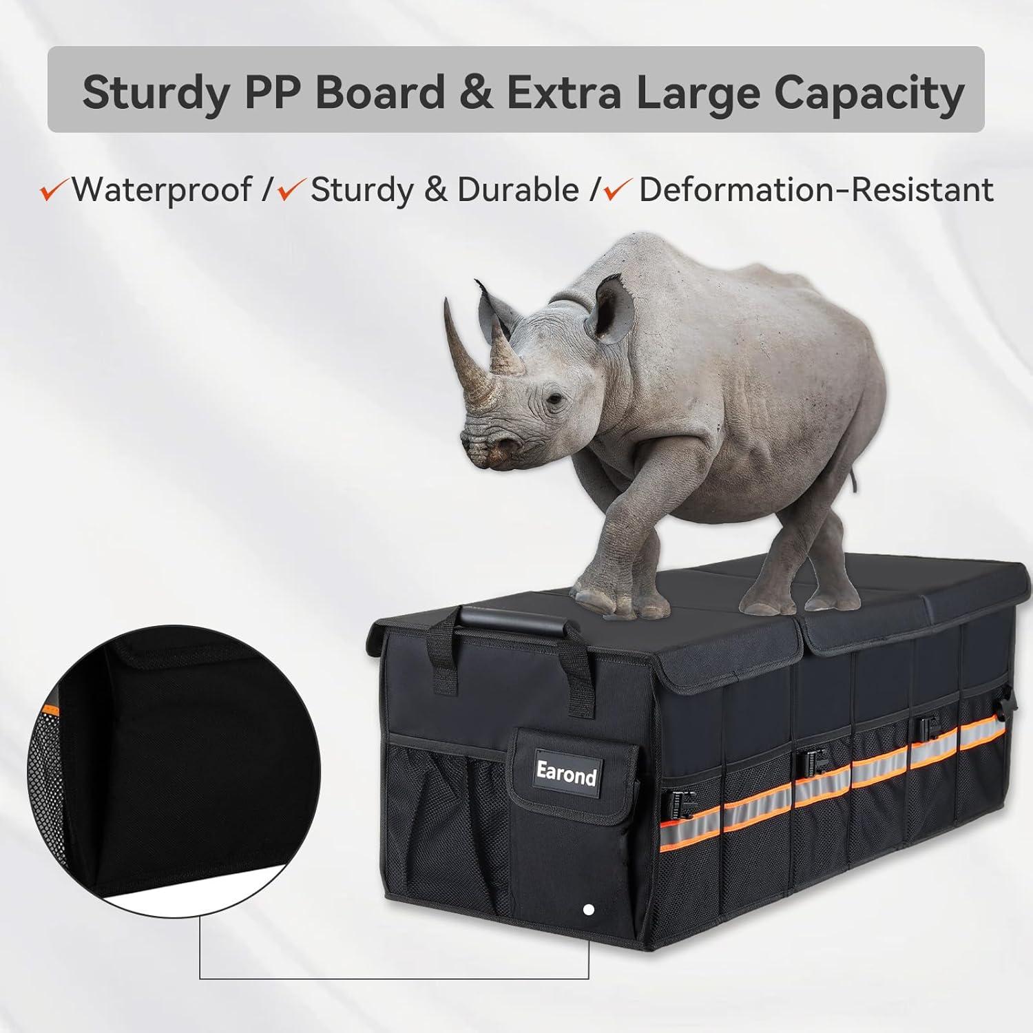 Organizador de Maletero de Coche EAROND Plegable Negro 75.7L