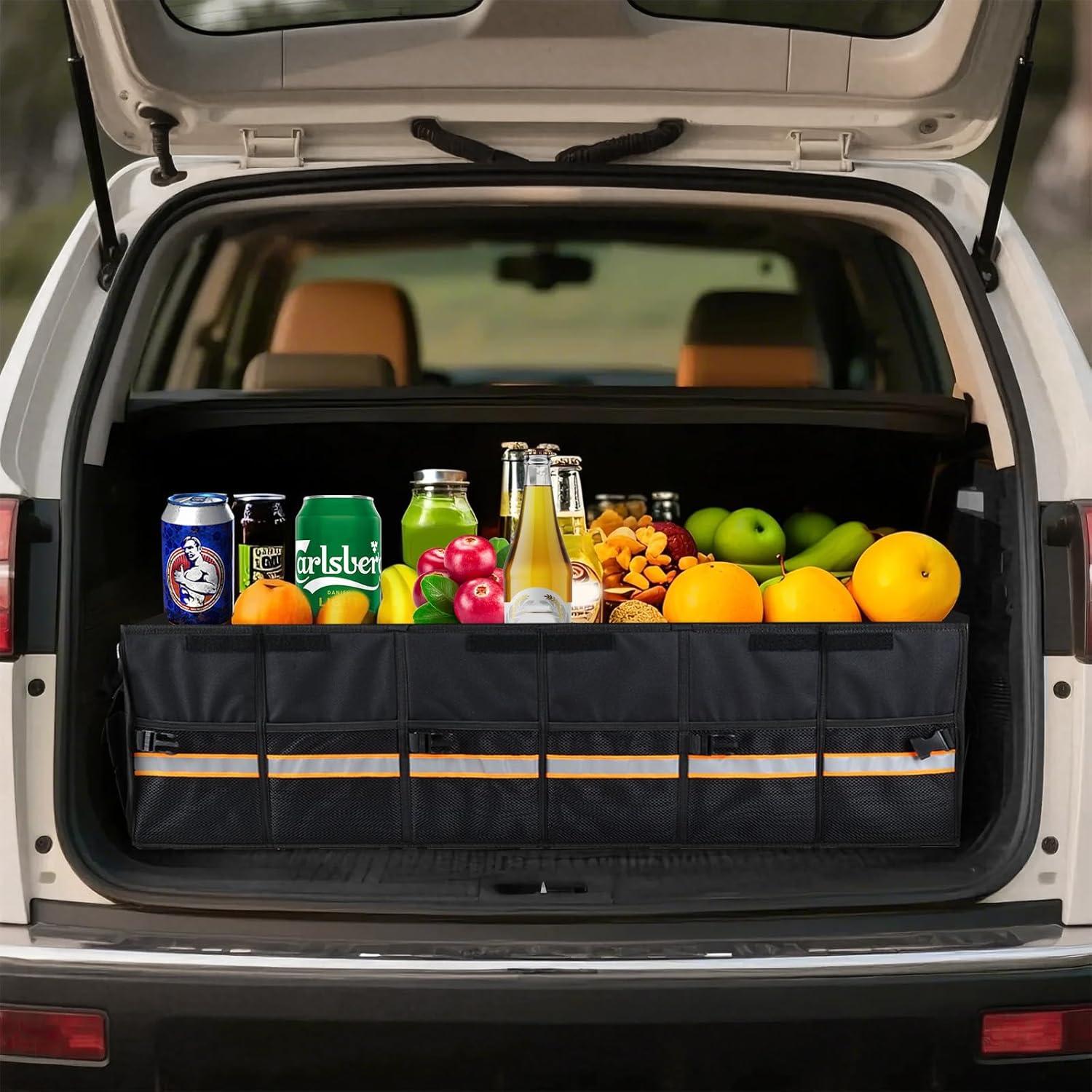 Organizador de Maletero de Coche EAROND Plegable Negro 75.7L