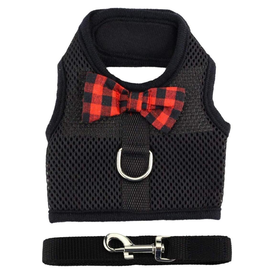 Arnés Ajustable para Conejo Wontee - Malla Suave, Negro, S