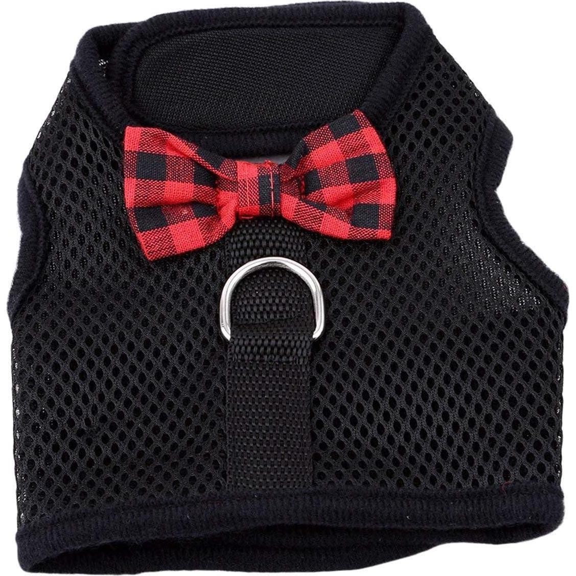 Arnés Ajustable para Conejo Wontee - Malla Suave, Negro, S