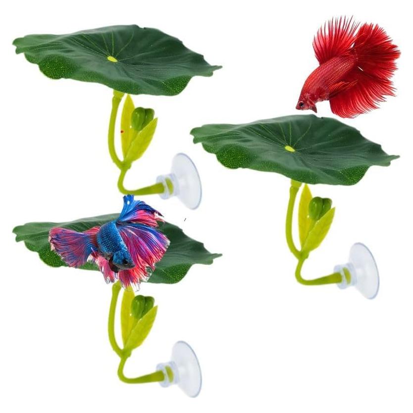 Juego de 3 hamacas de hoja para pez betta - Decoración acuarios