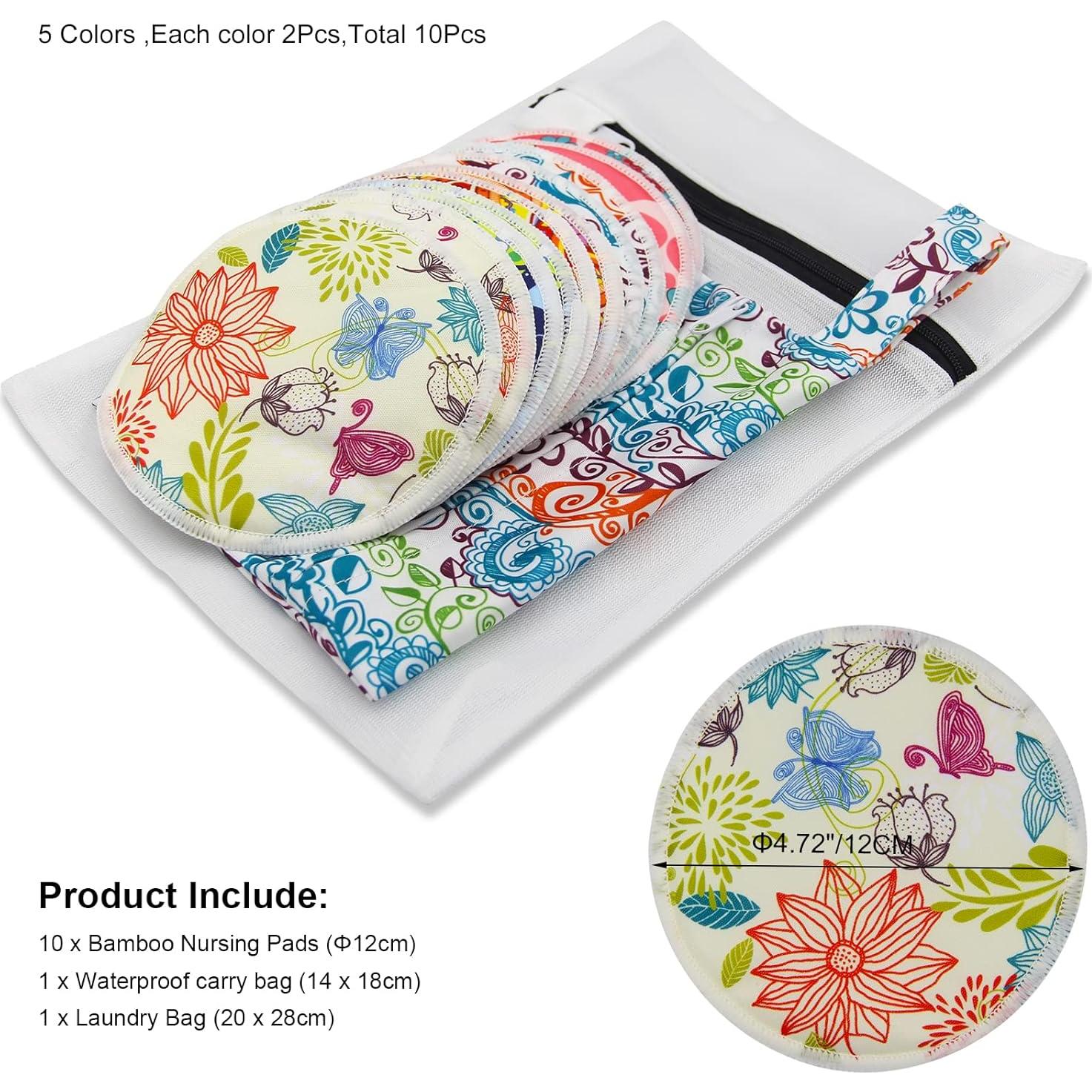 Almohadillas de Lactancia Lavables PINOWU - 10 Unidades 11.9 cm