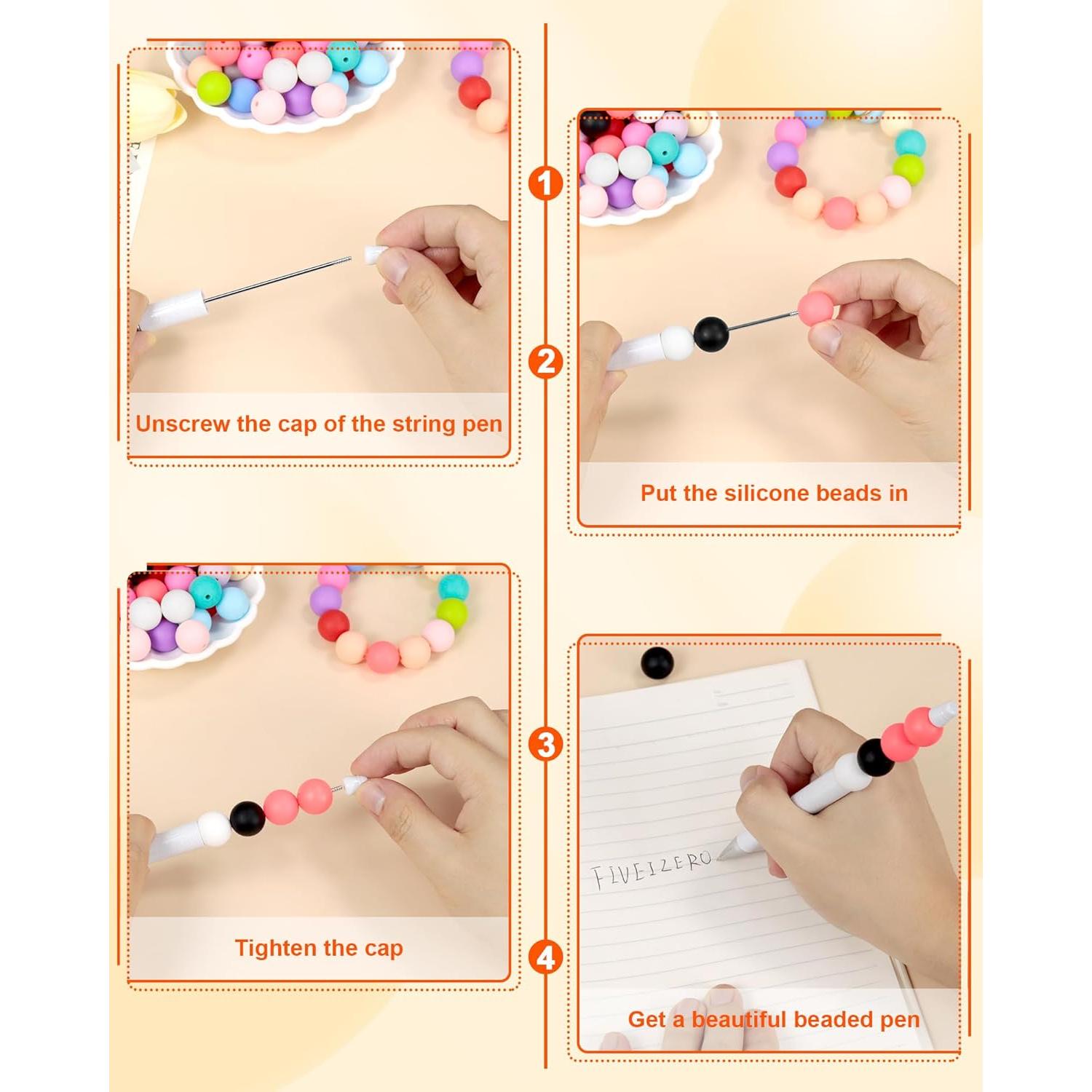 120 Perlas de Silicona 15mm FIVEIZERO en 20 Colores Mezclados