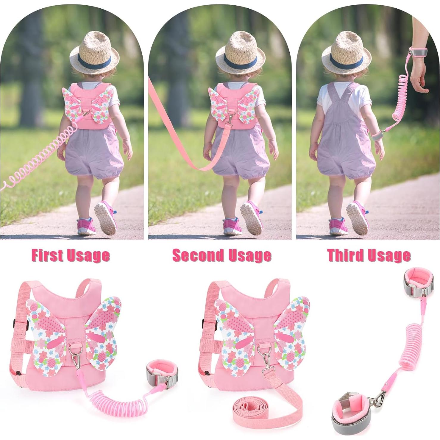 Correa Antipérdida para Niños Rosa - Arnés de Seguridad