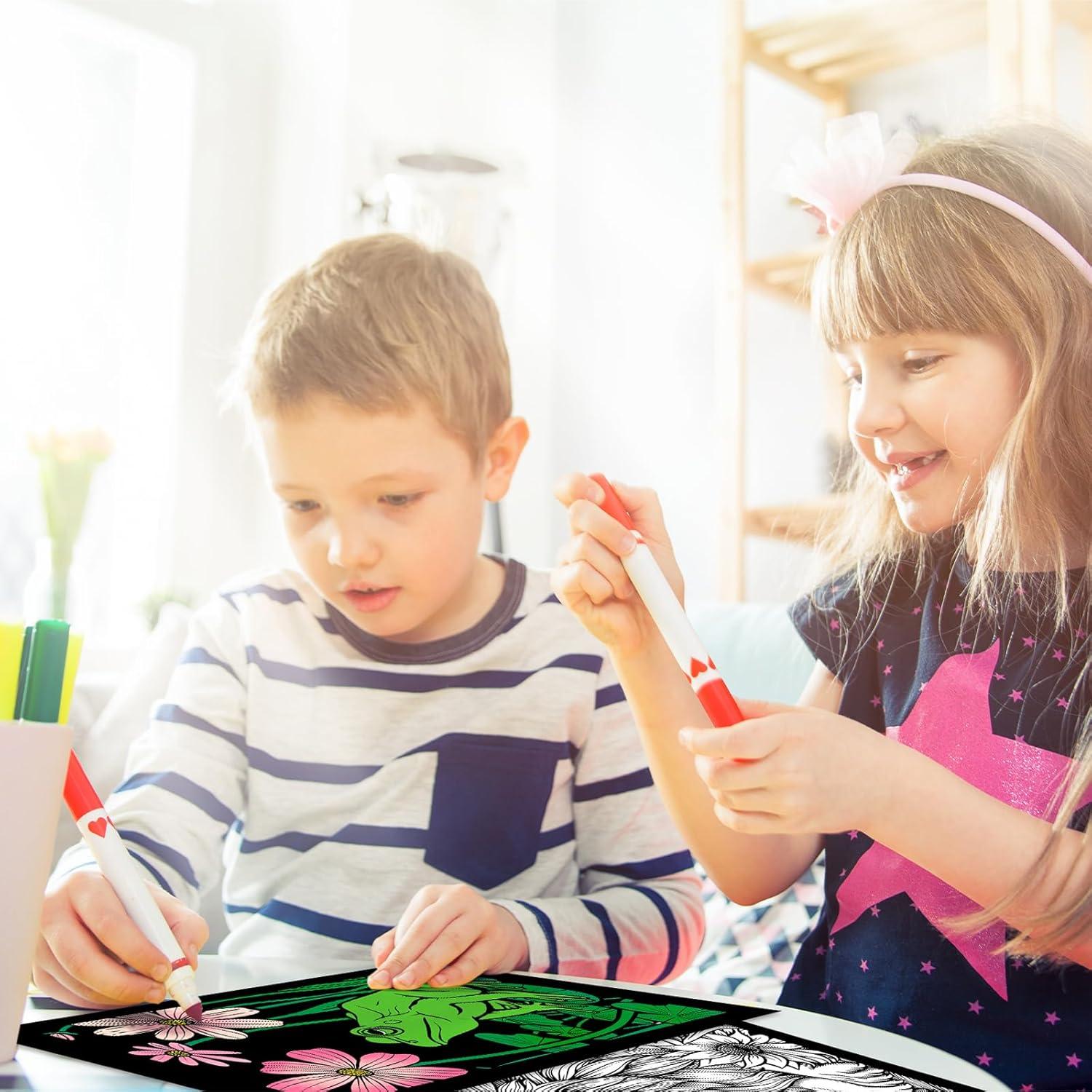 Pósteres de Colorear Terciopelo Zhanmai 48 Pcs 25x20 cm