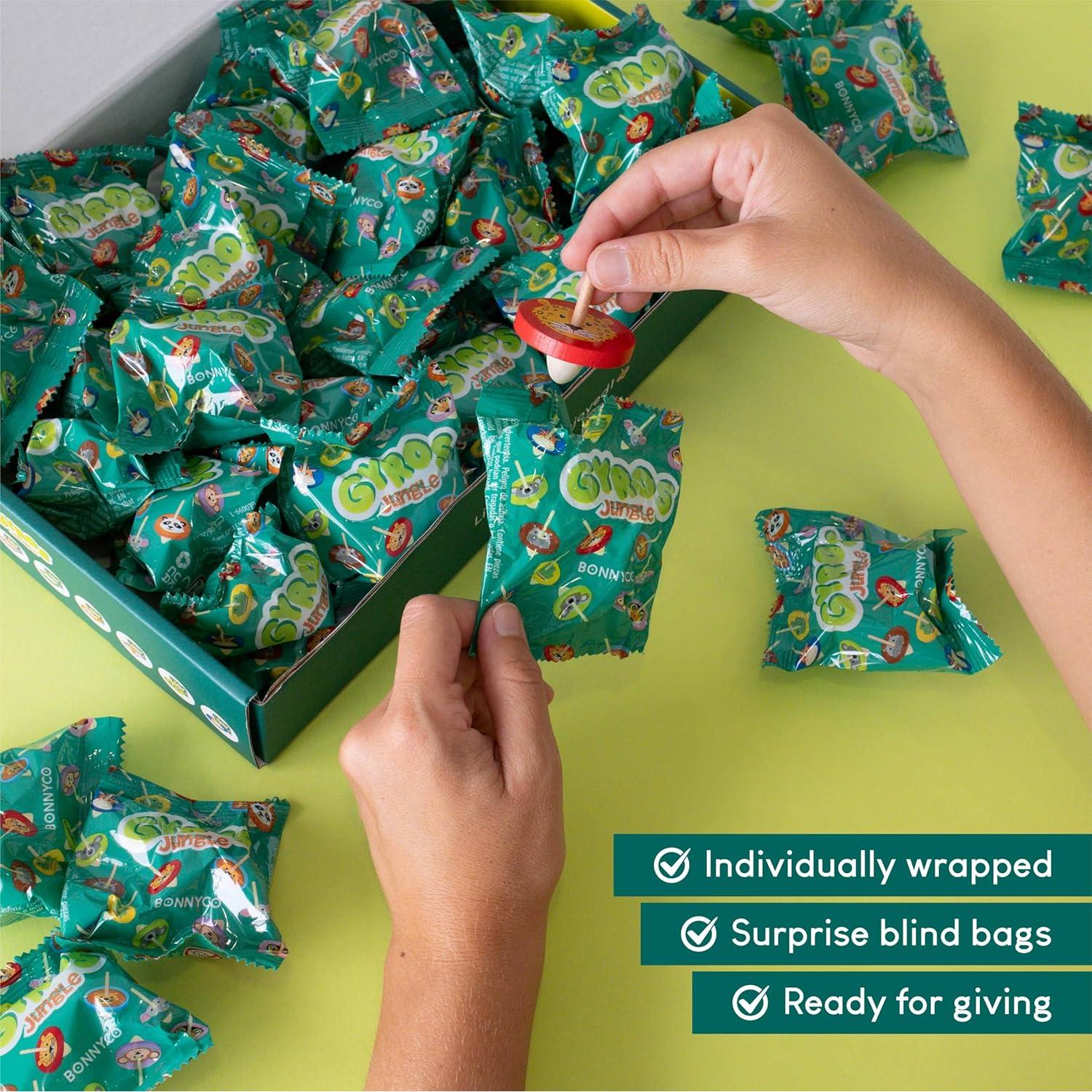 Trompos de Madera Selva 40 Piezas - BONNYCO, 4 cm