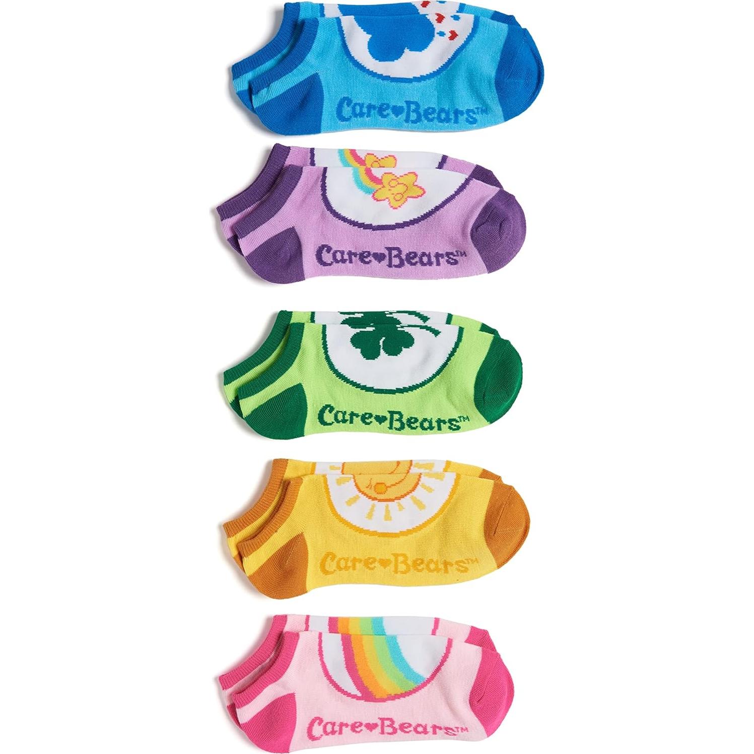 Calcetines No Show para Mujeres Care Bears 5 Paquetes