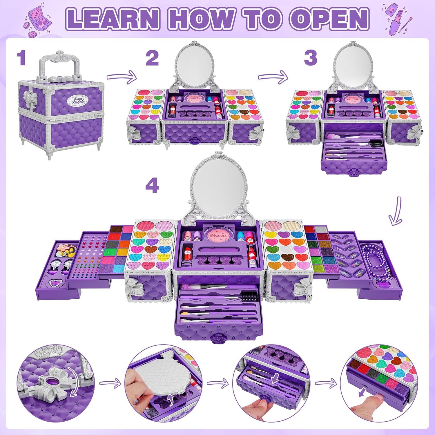 Kit de Maquillaje para Niñas 99 Piezas Kuovei - Cosméticos Lavables