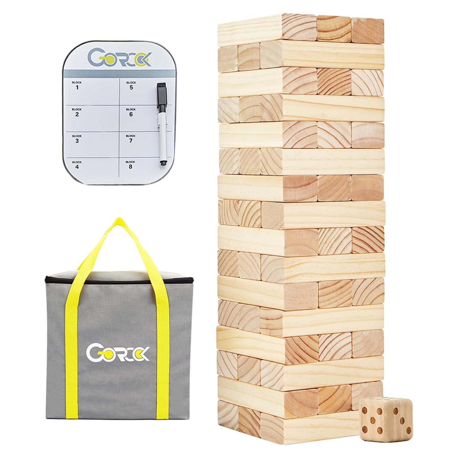 Torre de Caída Gigante Gorock 57 Pcs - Juego Familiar al Aire Libre