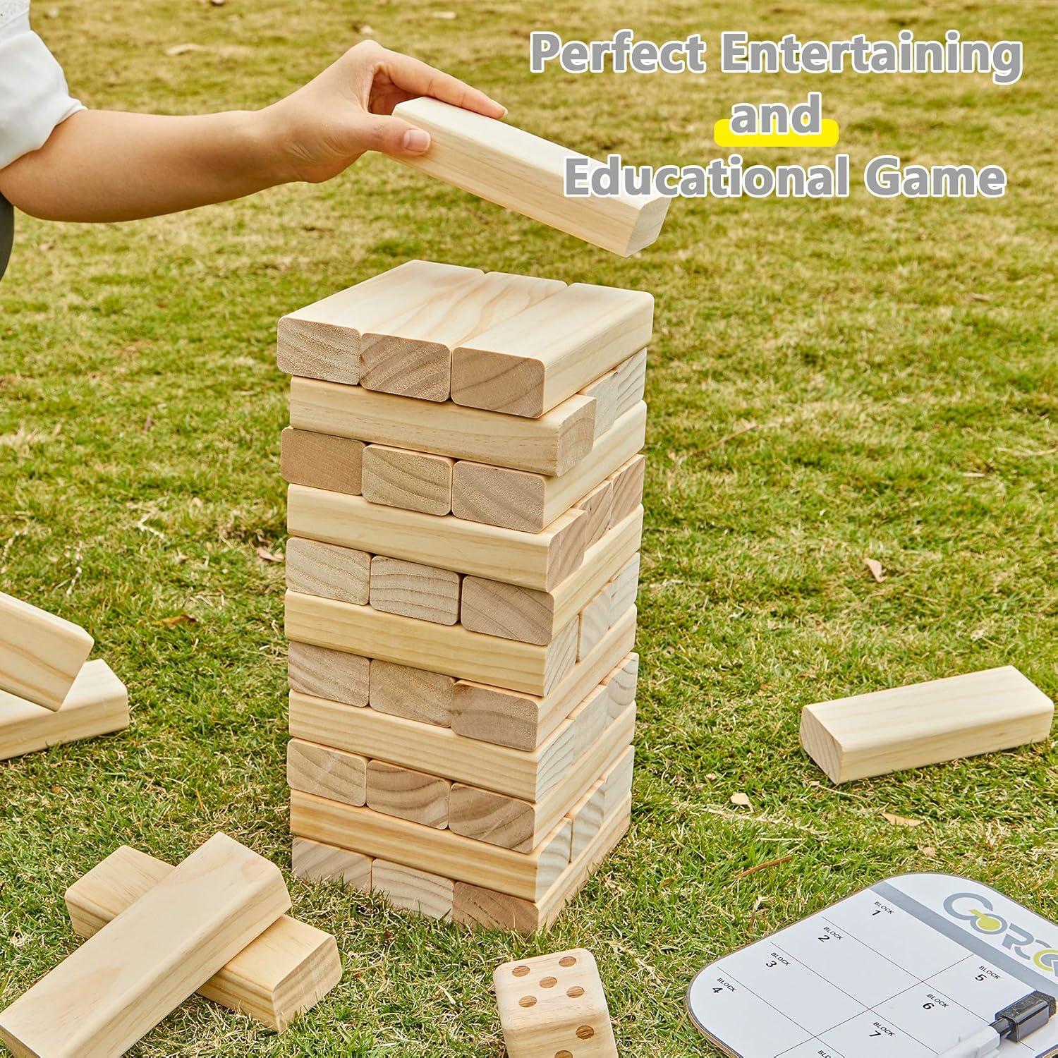 Torre de Caída Gigante Gorock 57 Pcs - Juego Familiar al Aire Libre