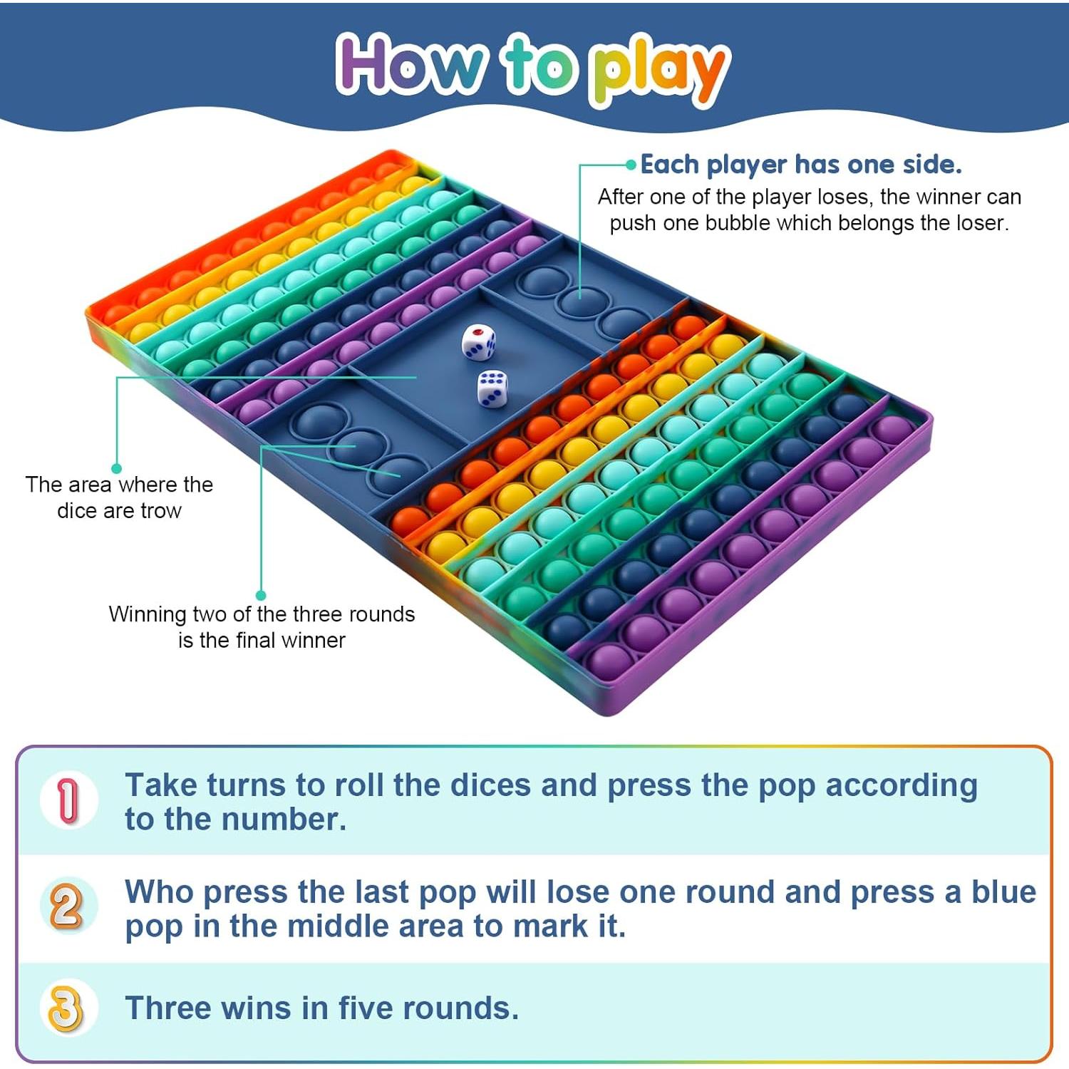 Juego Antiestrés Pop GOHEYI Tablero Ajedrez Multijugador