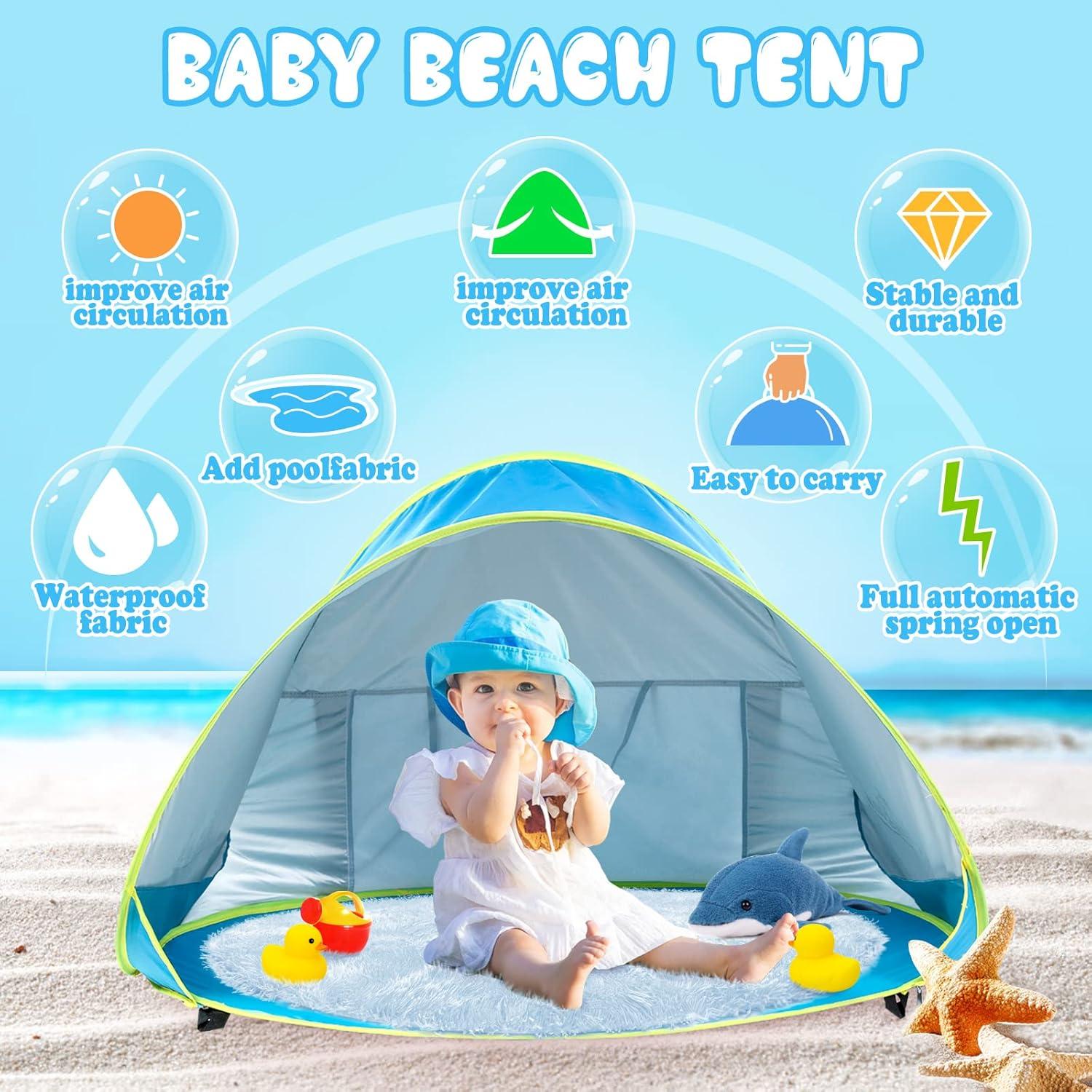 Tienda de Playa para Bebés Monobeach Azul Protección UV 50+