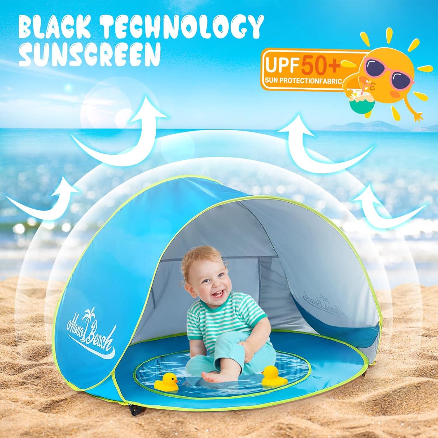 Tienda de Playa para Bebés Monobeach Azul Protección UV 50+