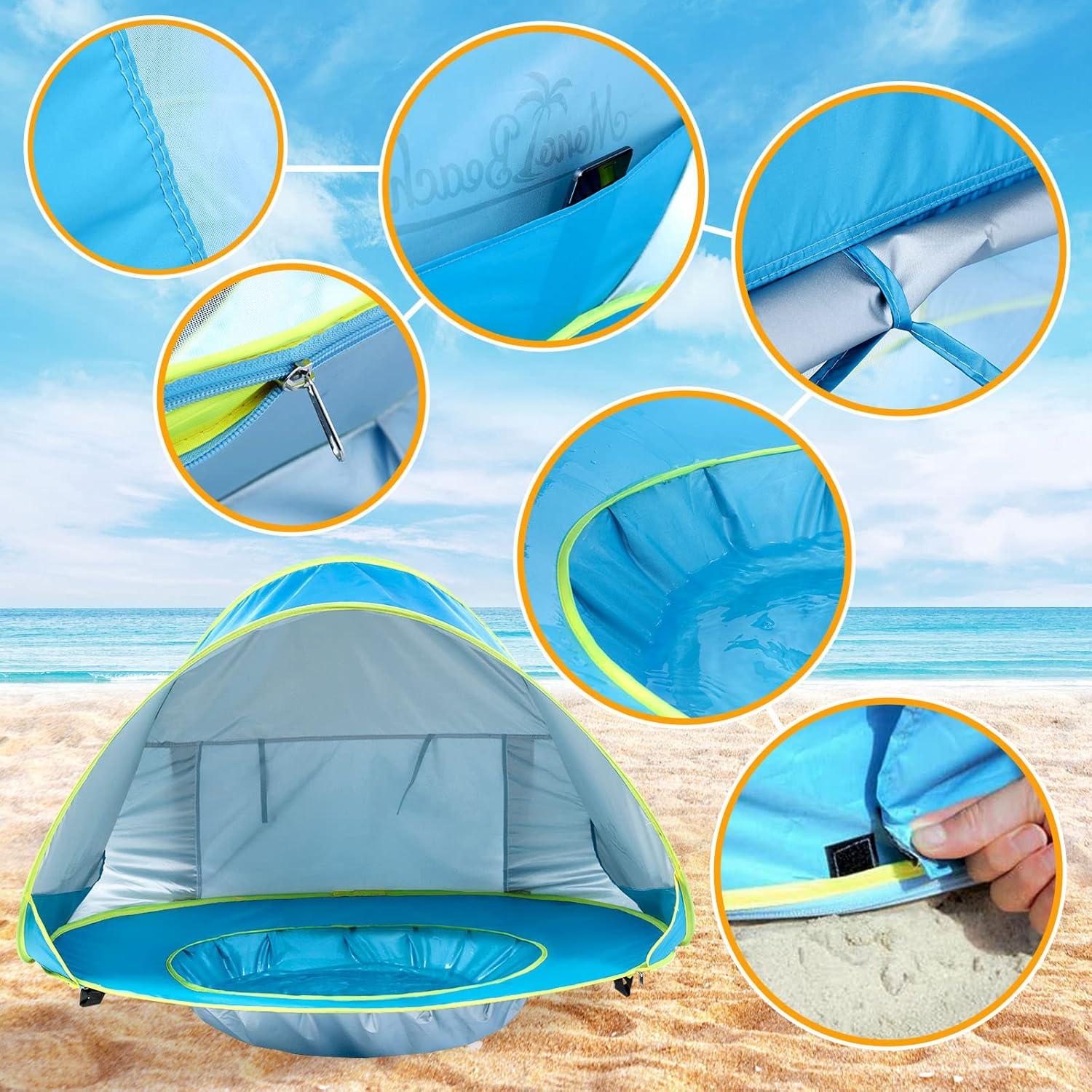 Tienda de Playa para Bebés Monobeach Azul Protección UV 50+
