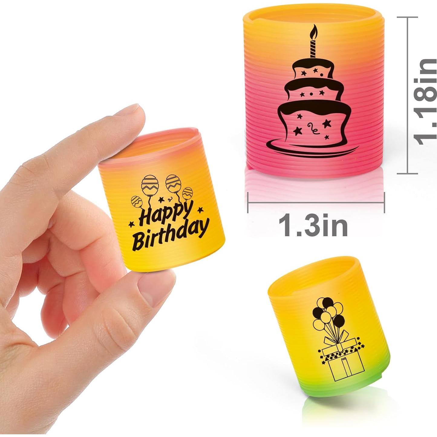 Paquete de 36 Resortes Mágicos Arcoíris CleverZone para Niños