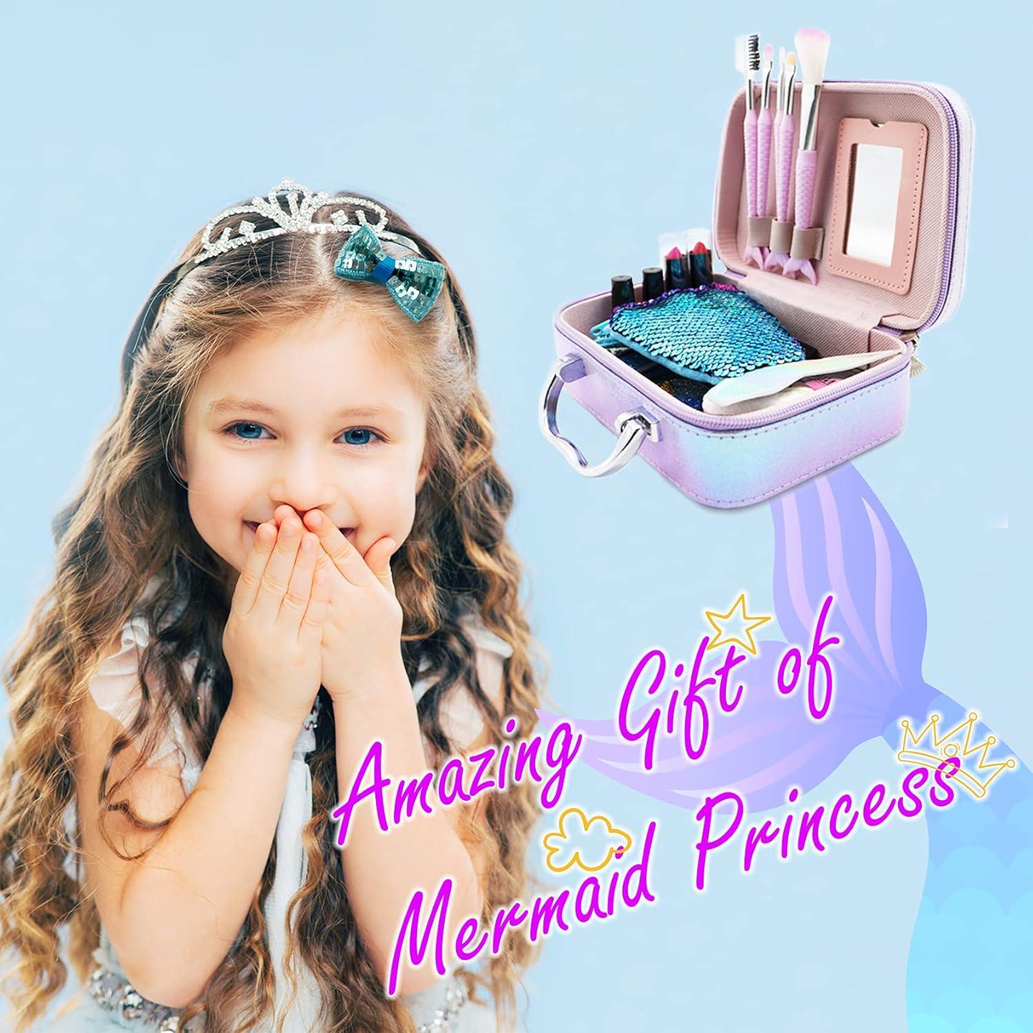 Kit de Maquillaje para Niñas 10Leccion - Set Sirena Lavable