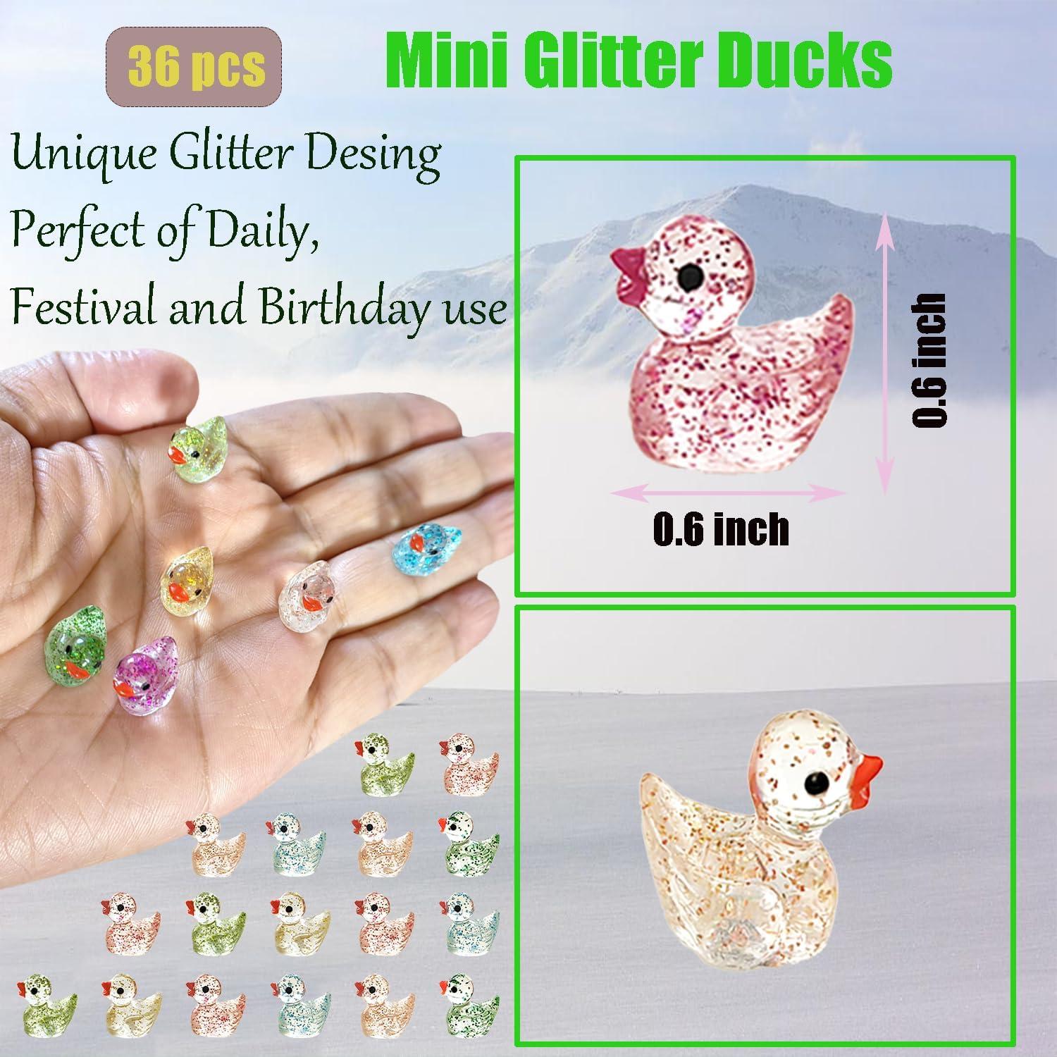 Paquete de 36 Patitos Miniatura de Resina Brillantes