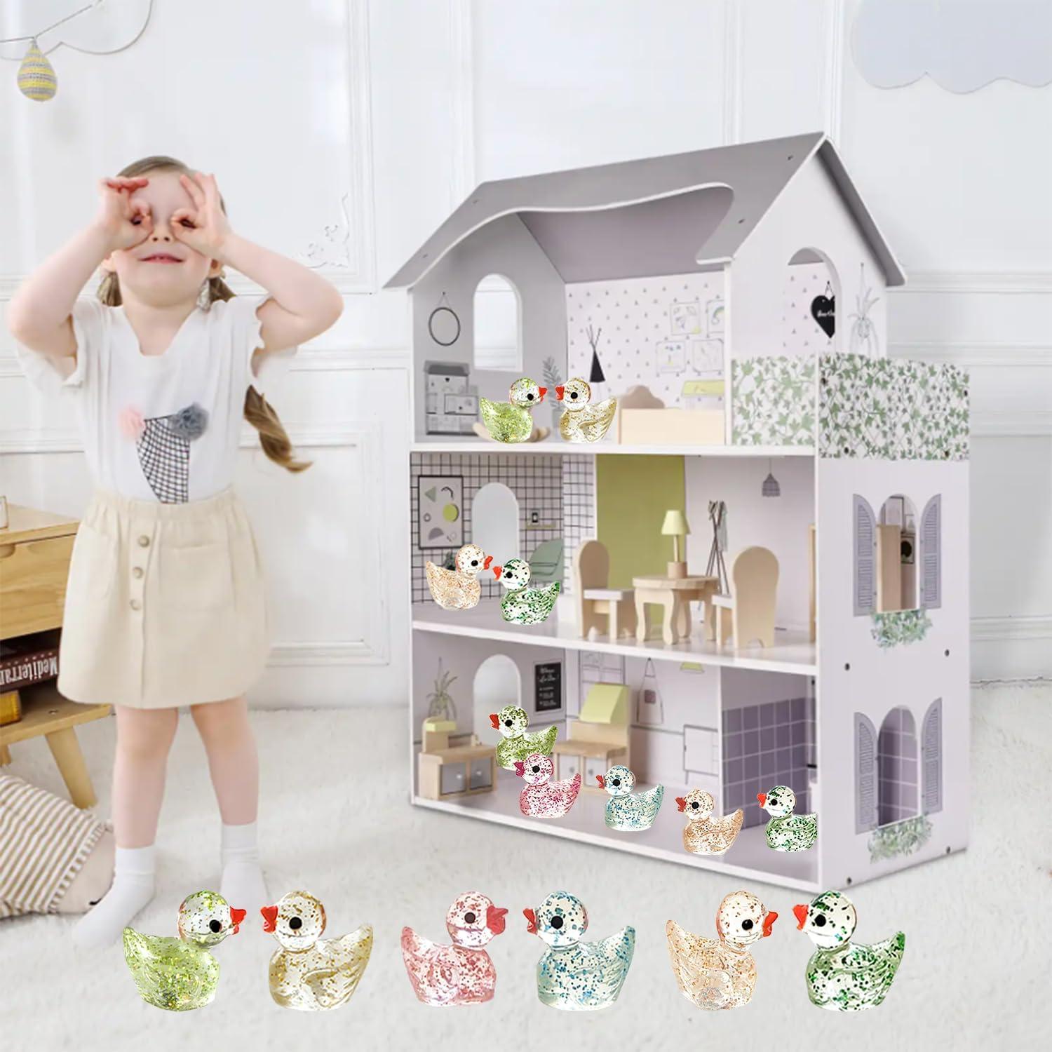 Paquete de 36 Patitos Miniatura de Resina Brillantes