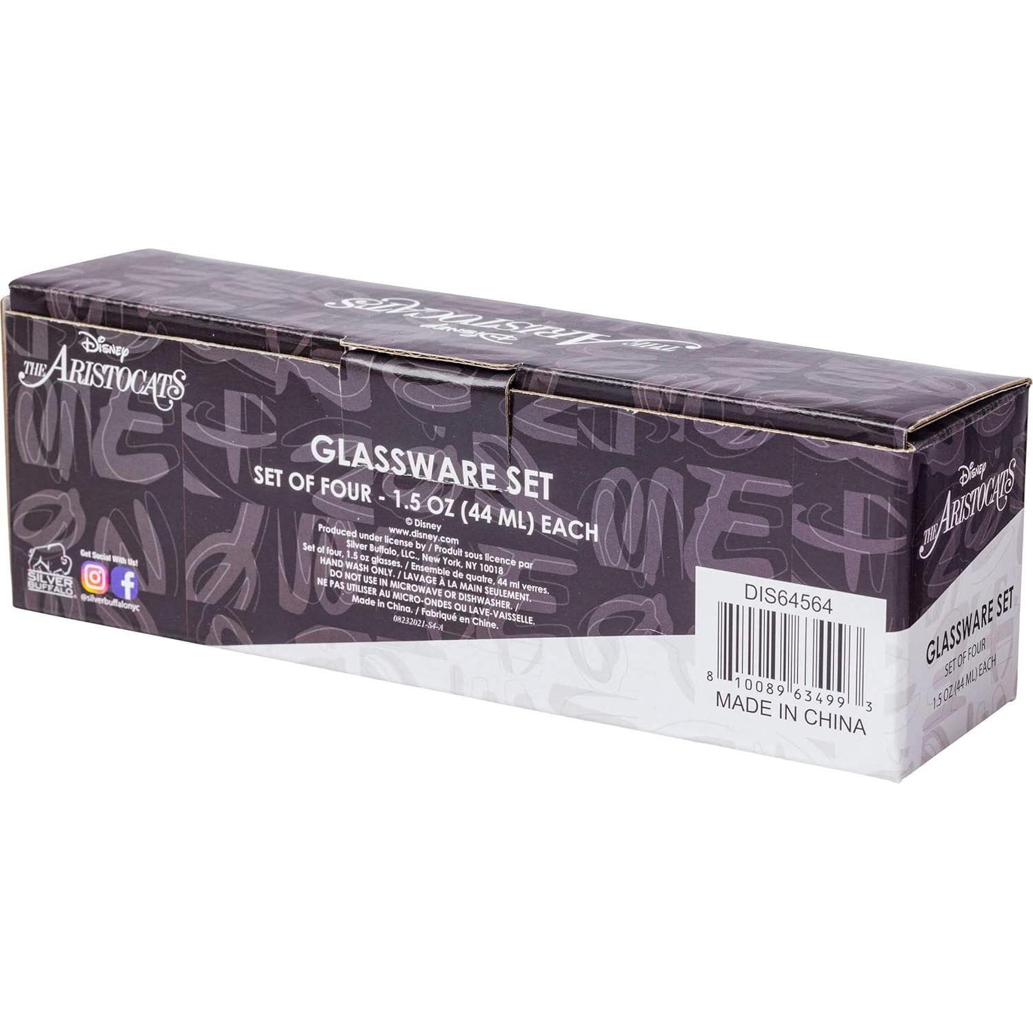 Juego de 4 Mini Vasos Silver Buffalo Aristocats Marie 44 ml