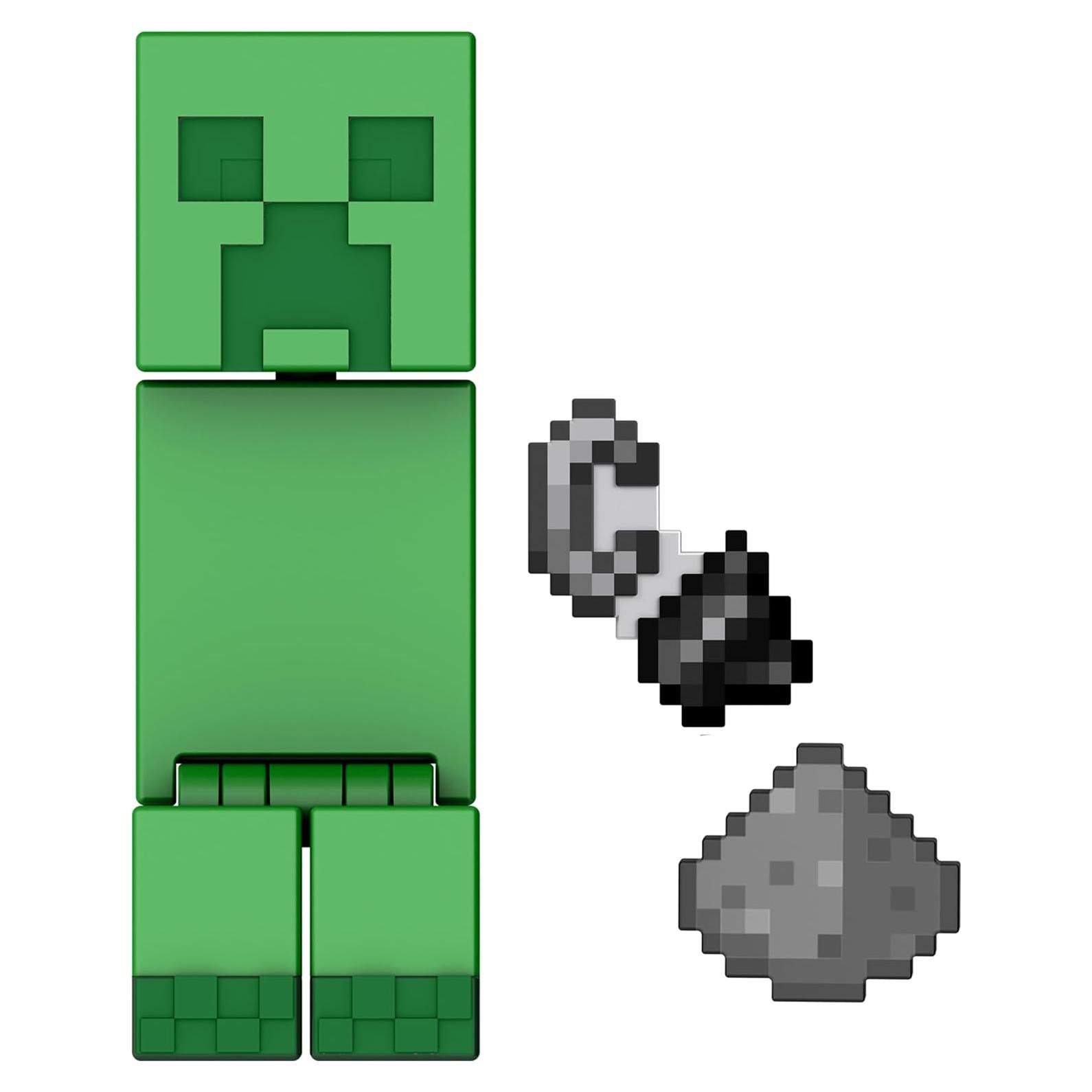 Figura de Acción Creeper Mattel Minecraft 8.26 cm con Accesorios