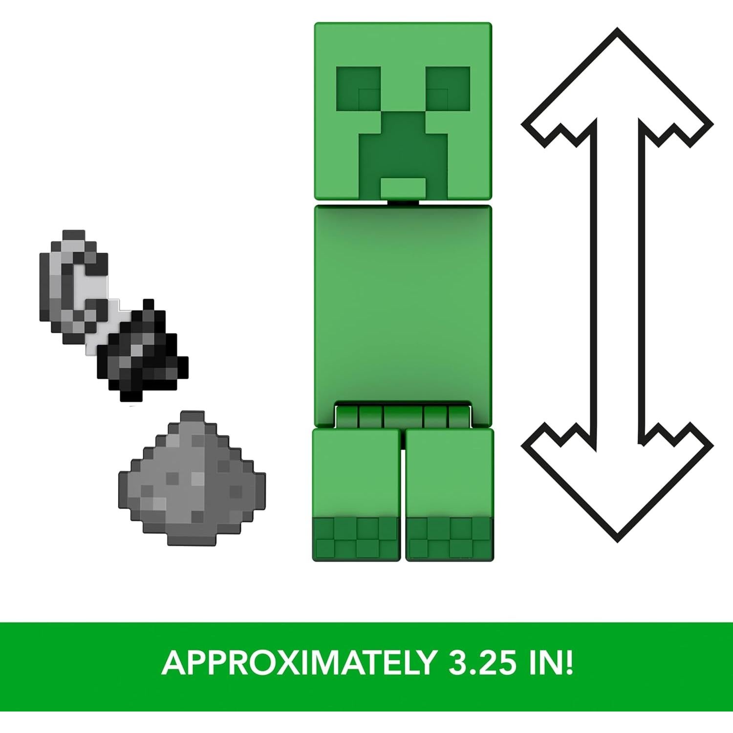 Figura de Acción Creeper Mattel Minecraft 8.26 cm con Accesorios