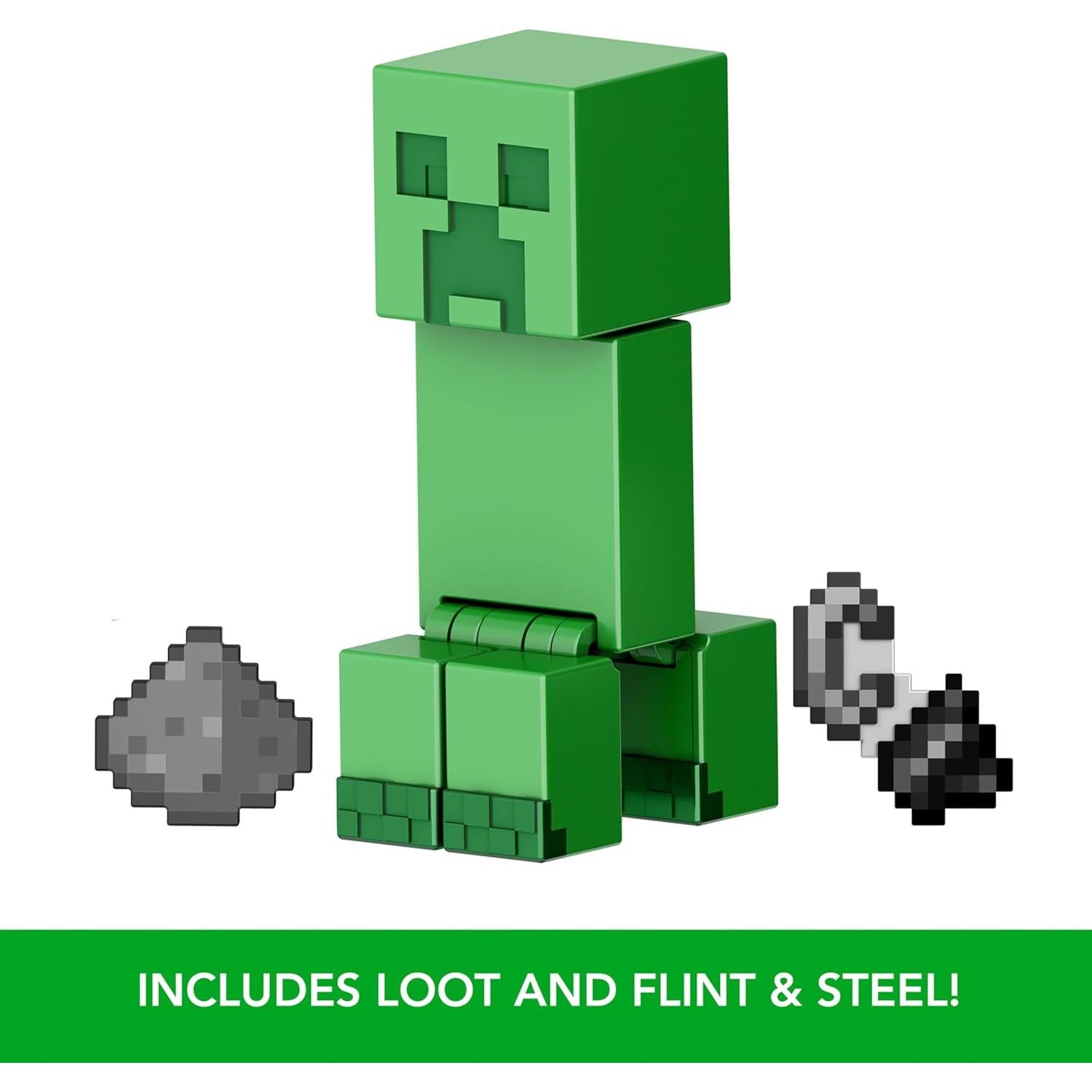 Figura de Acción Creeper Mattel Minecraft 8.26 cm con Accesorios