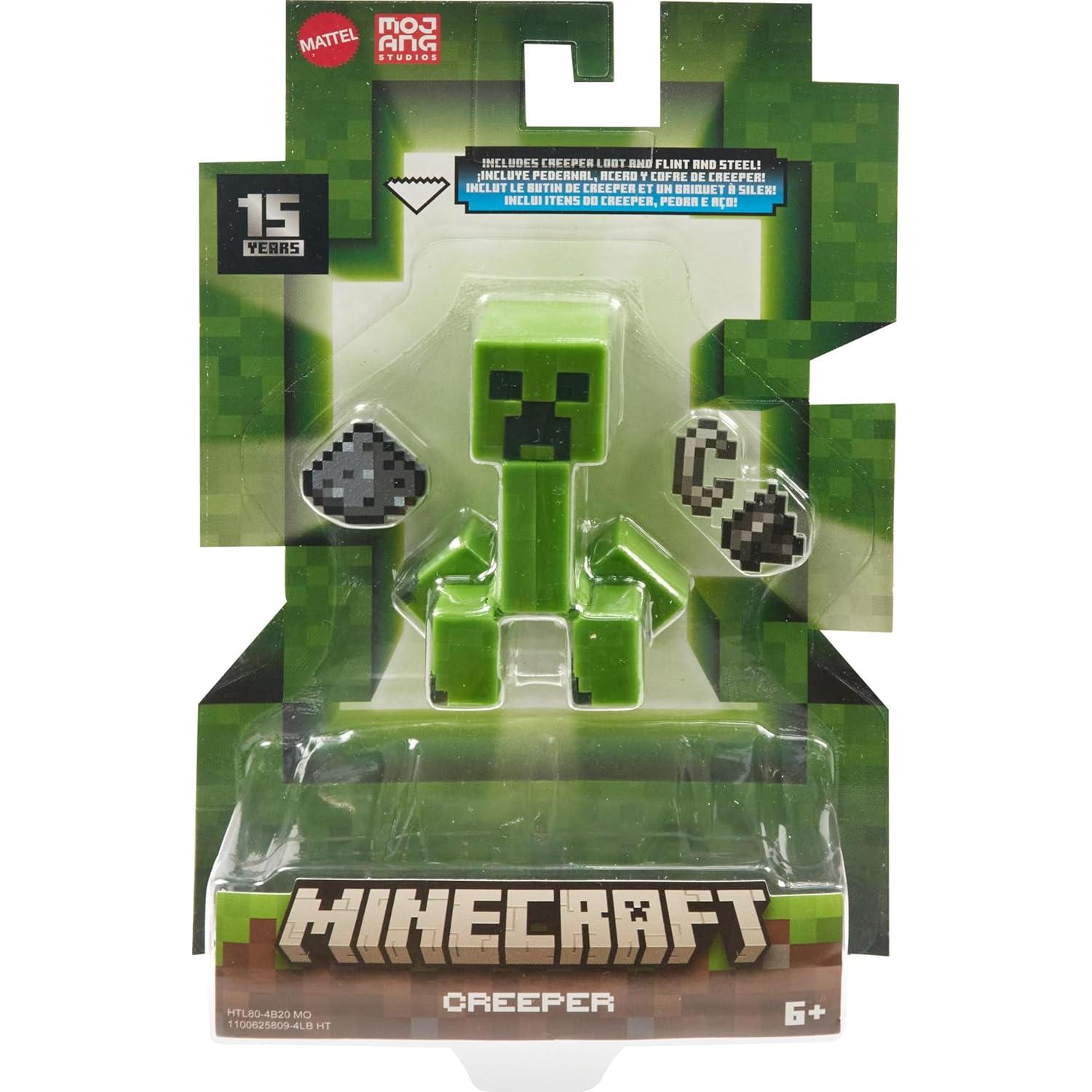 Figura de Acción Creeper Mattel Minecraft 8.26 cm con Accesorios
