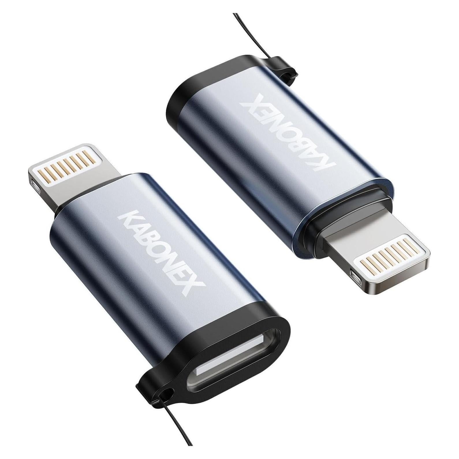 Adaptador USB C a Lightning Kabonex 36W Carga Rápida - 2 Piezas