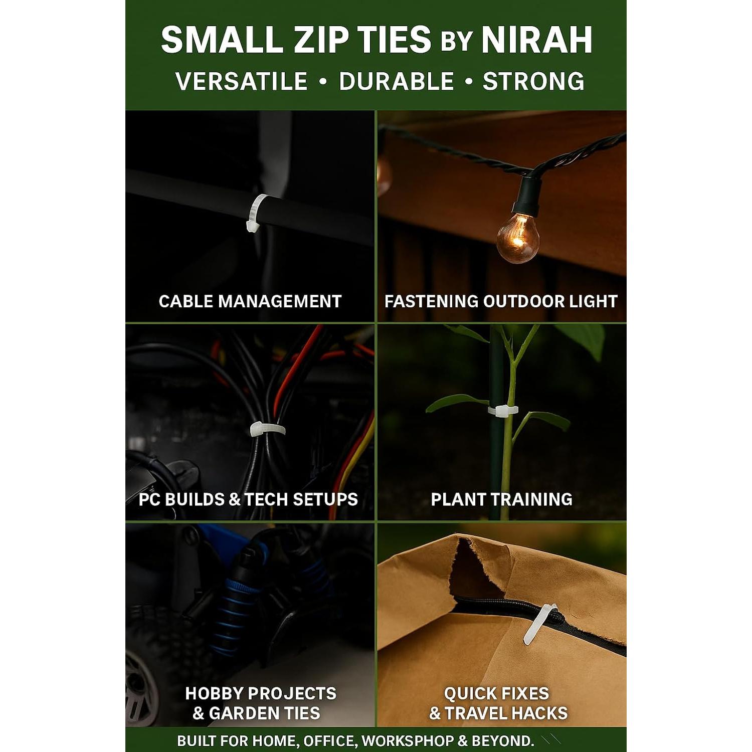 Bridas Transparentes Nirah 10 cm - 100 Piezas, 8.16 kg Resistencia