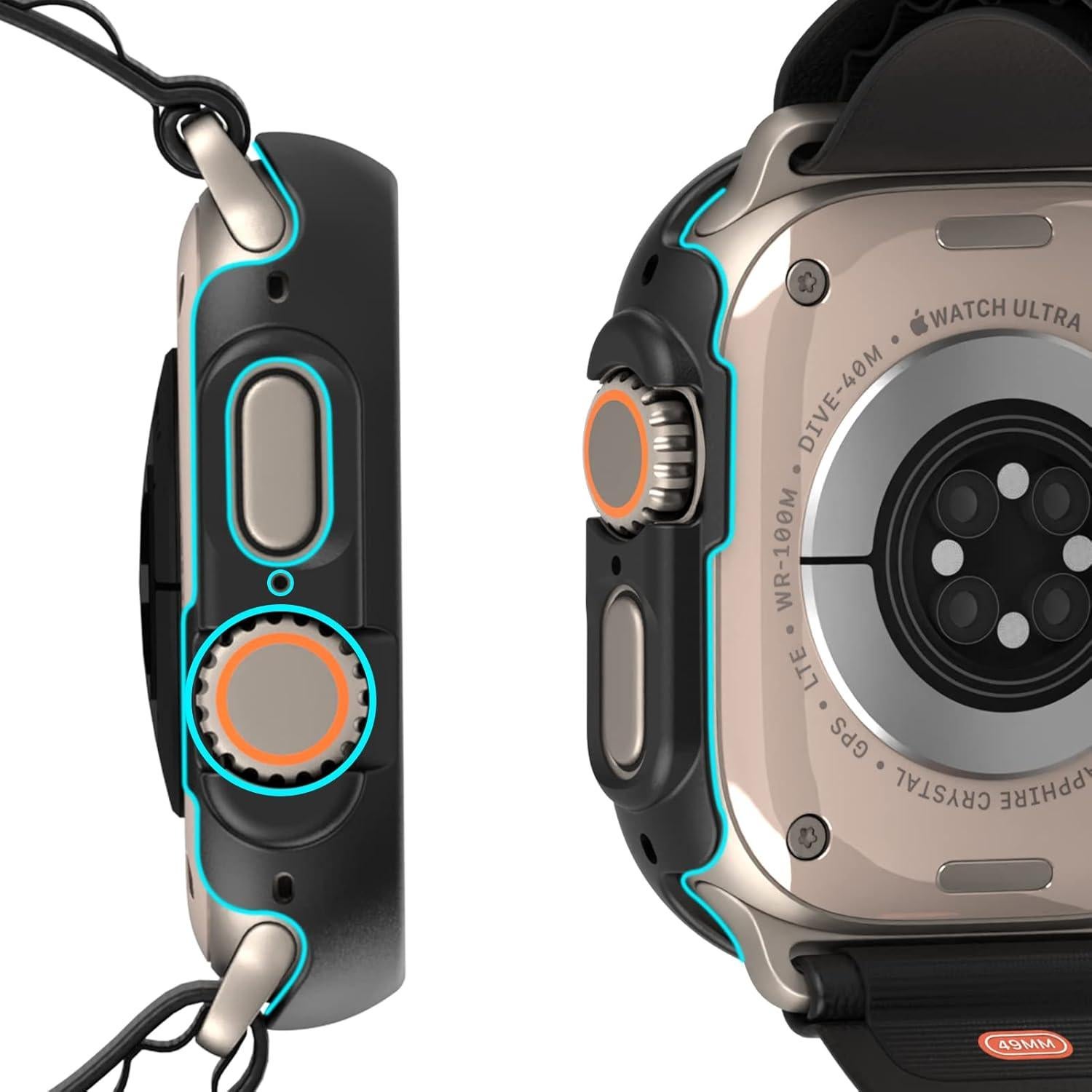 Paquete de 6 Fundas Bumper para Apple Watch 49mm Landhoo