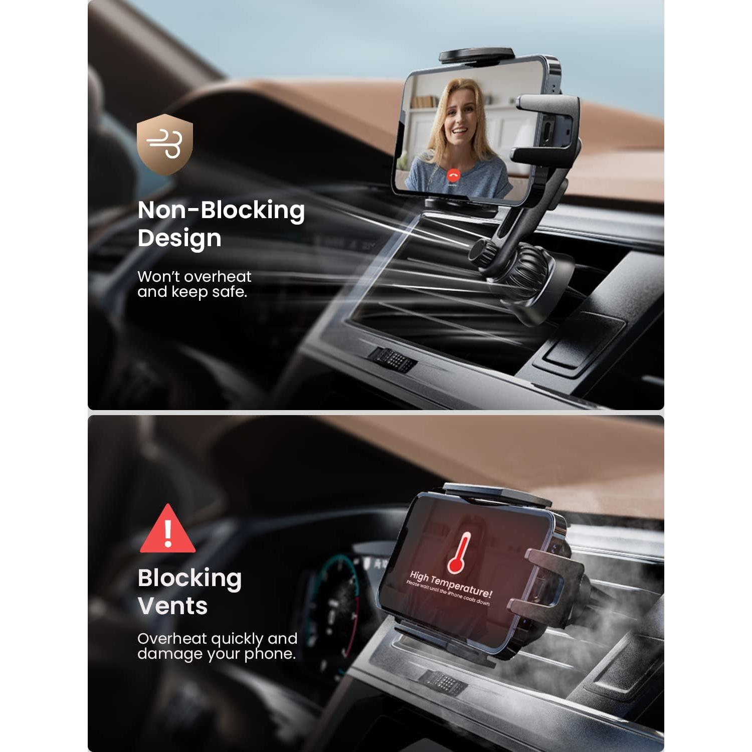 Soporte para Teléfono Móvil LISEN para Auto - Negro, 360°