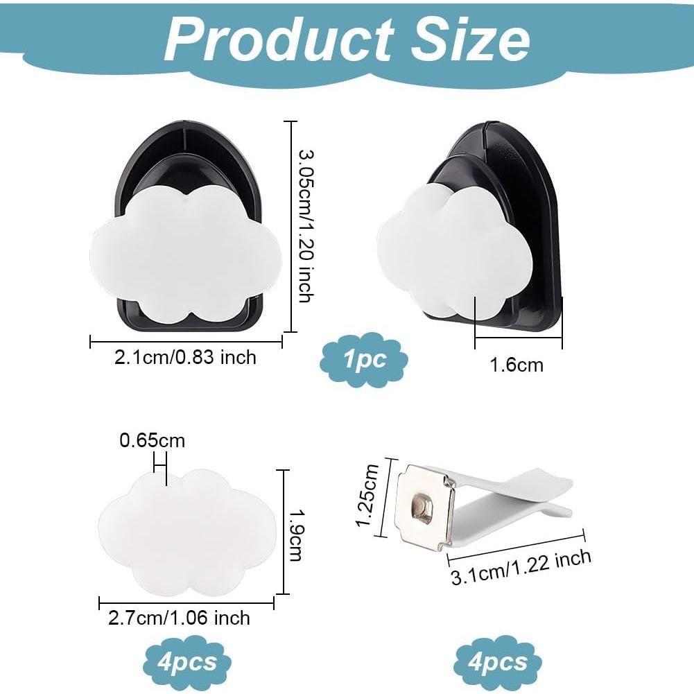Clips de Ventilación de Aire OLYCRAFT Nube Blanca 5 Pcs
