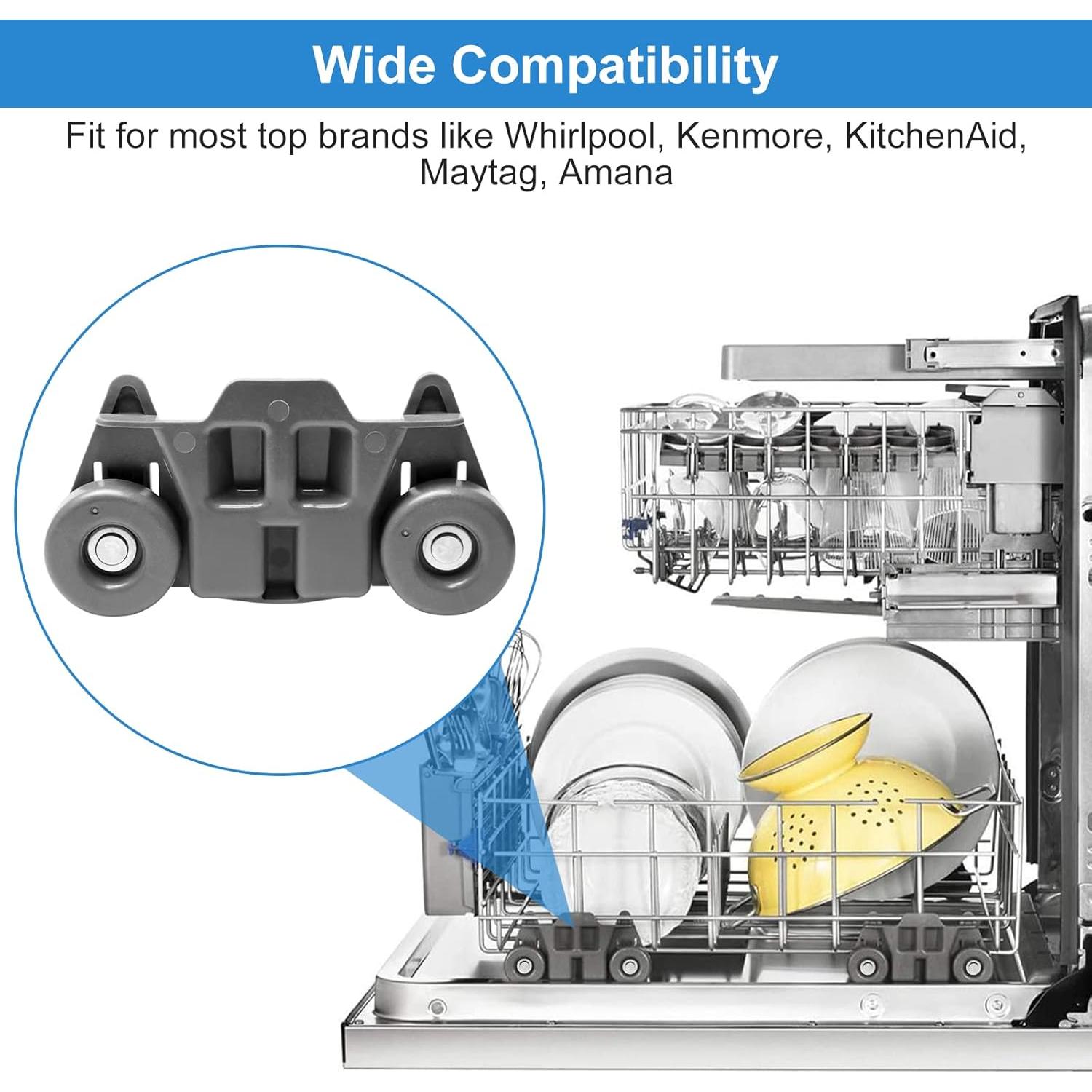 Ruedas de Lavavajillas Alvar W10195416V Paquete de 4