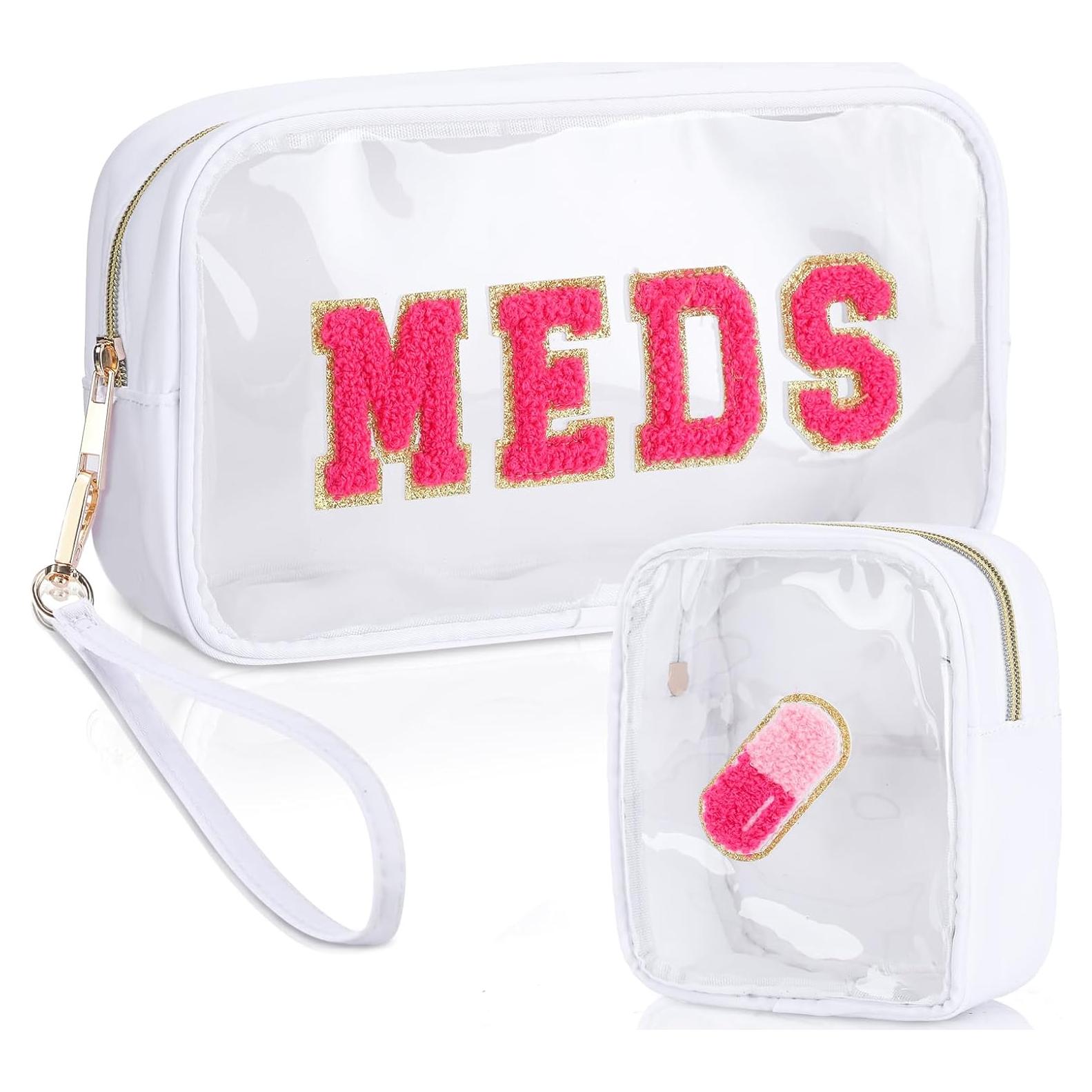 Hillban Estuche de Viaje Preppy 2 Pcs Nylon PVC Adorable