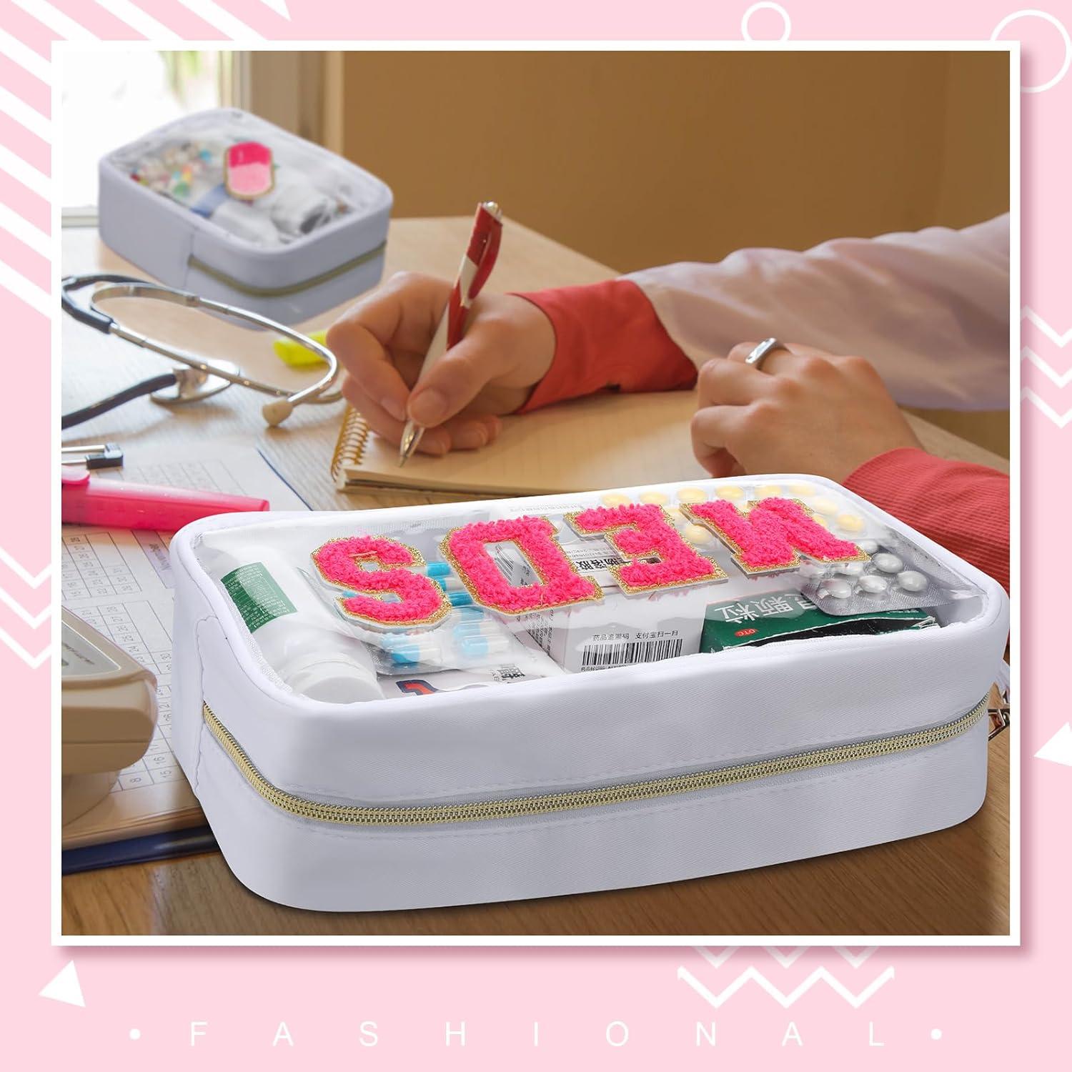 Hillban Estuche de Viaje Preppy 2 Pcs Nylon PVC Adorable