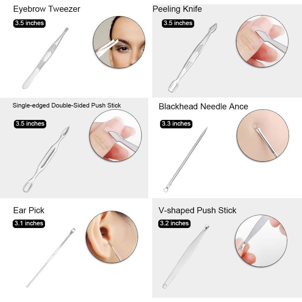 Set de Manicura y Pedicura ZIZZON 12 Piezas Estuche Rosa