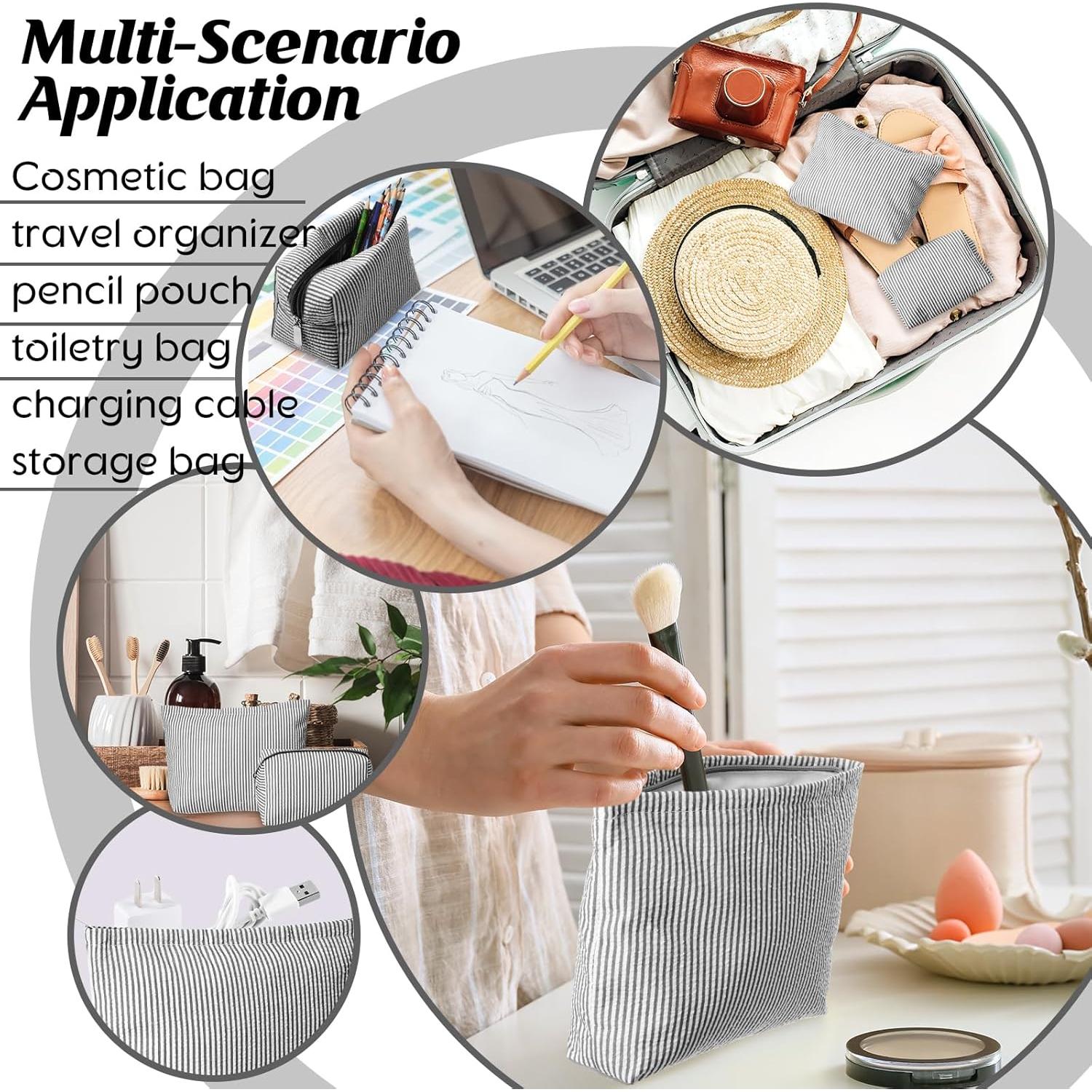 Juego de 2 Estuches de Maquillaje Huhumy Negro 25x17cm y 16x9cm