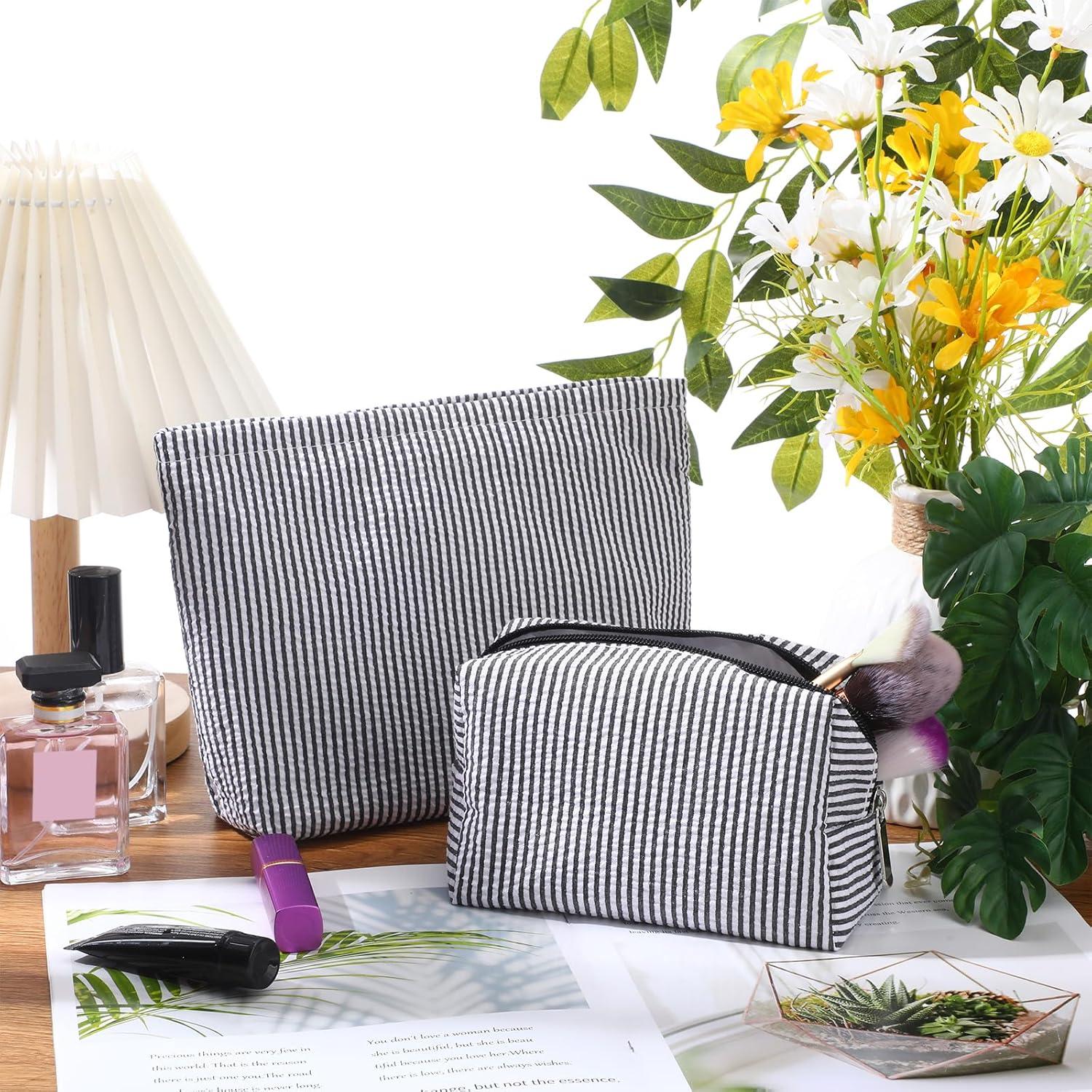 Juego de 2 Estuches de Maquillaje Huhumy Negro 25x17cm y 16x9cm