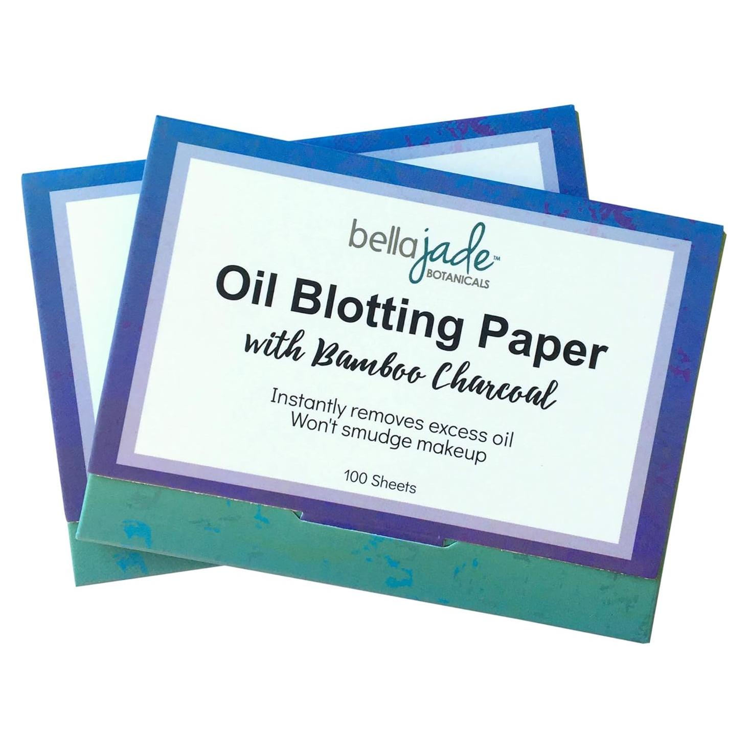 Hojas Absorbentes de Aceite Bella Jade - 200 Pañuelos Carbón