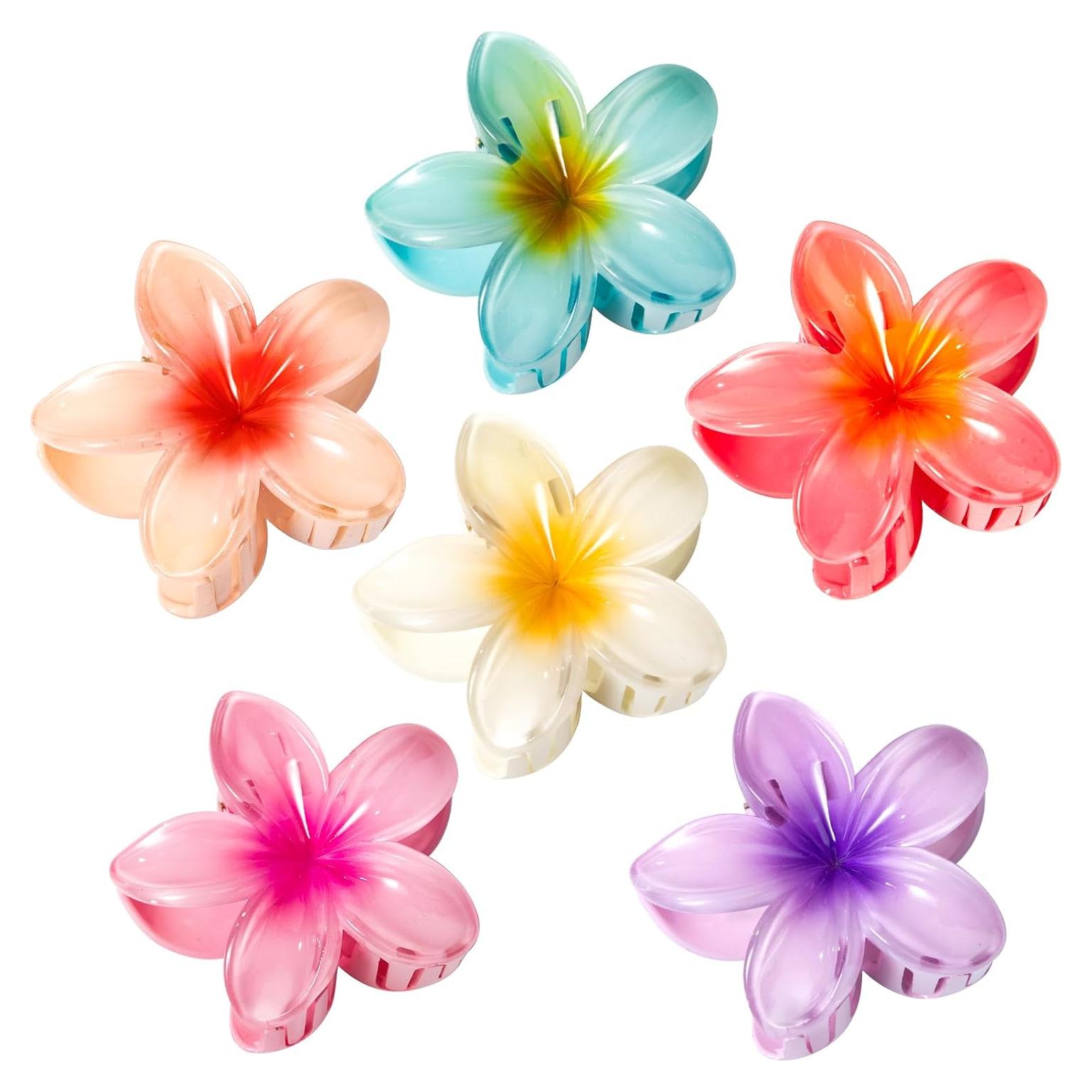 Paquete de 6 Clips de Pelo con Flor Vigorpace - Accesorios Lindo