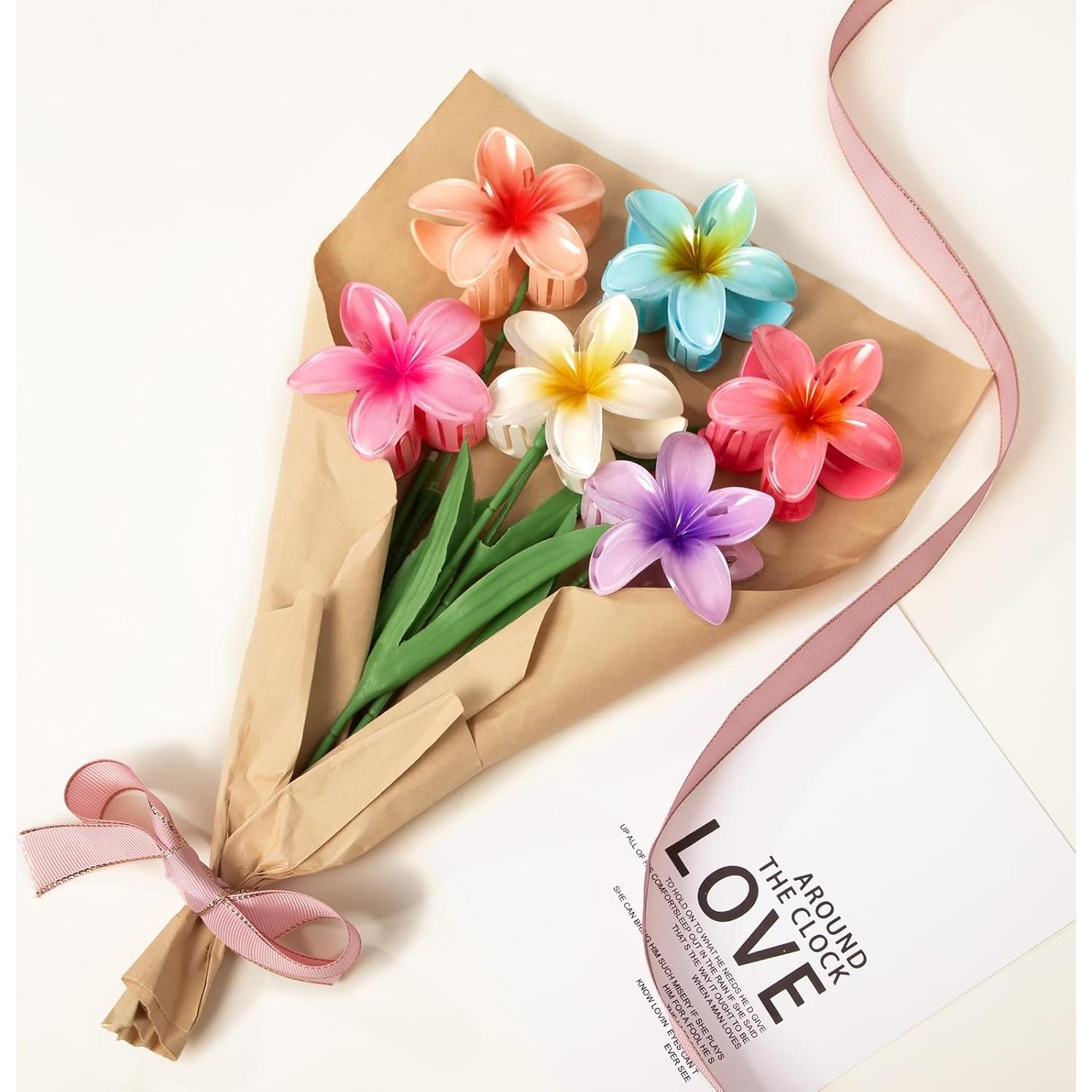 Paquete de 6 Clips de Pelo con Flor Vigorpace - Accesorios Lindo