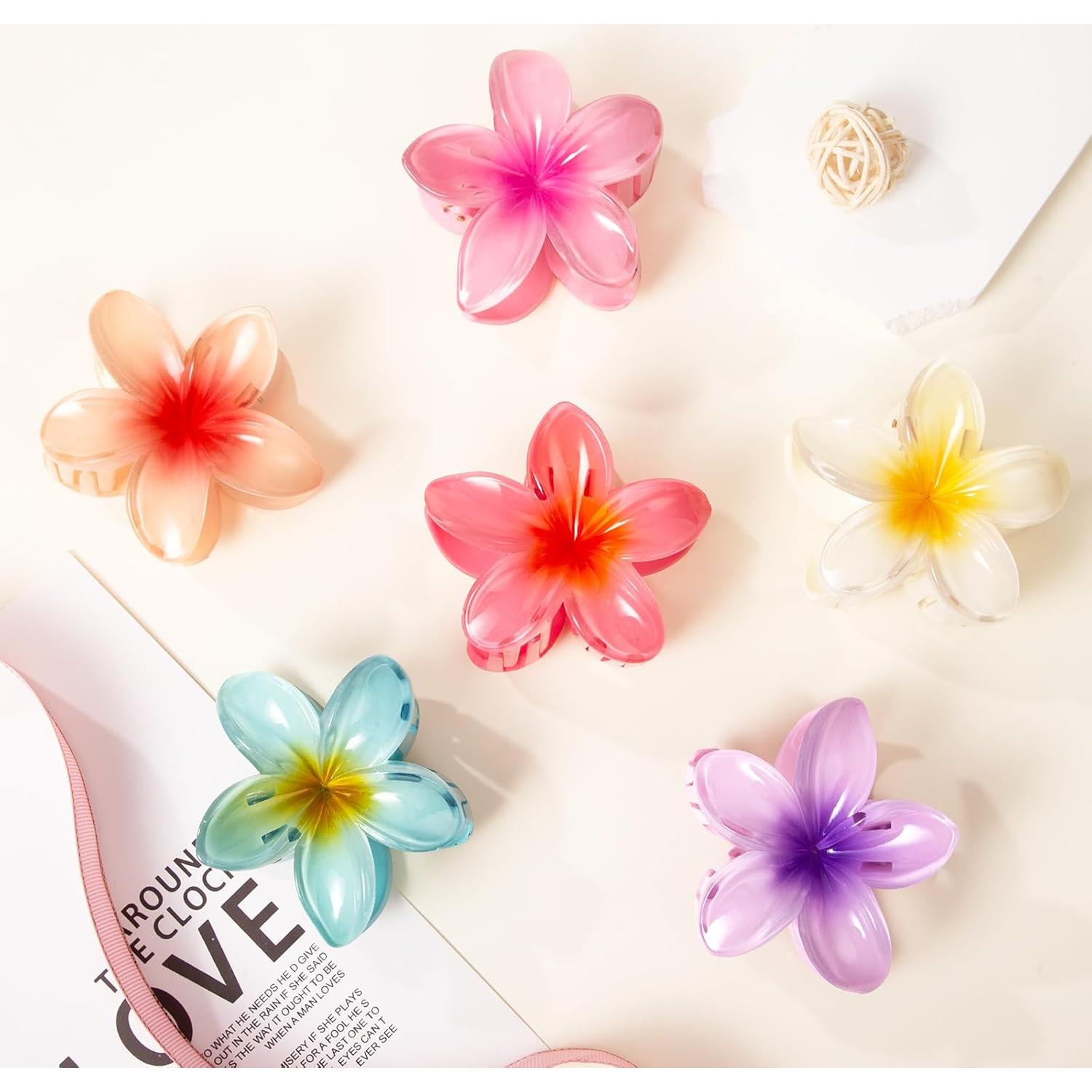 Paquete de 6 Clips de Pelo con Flor Vigorpace - Accesorios Lindo