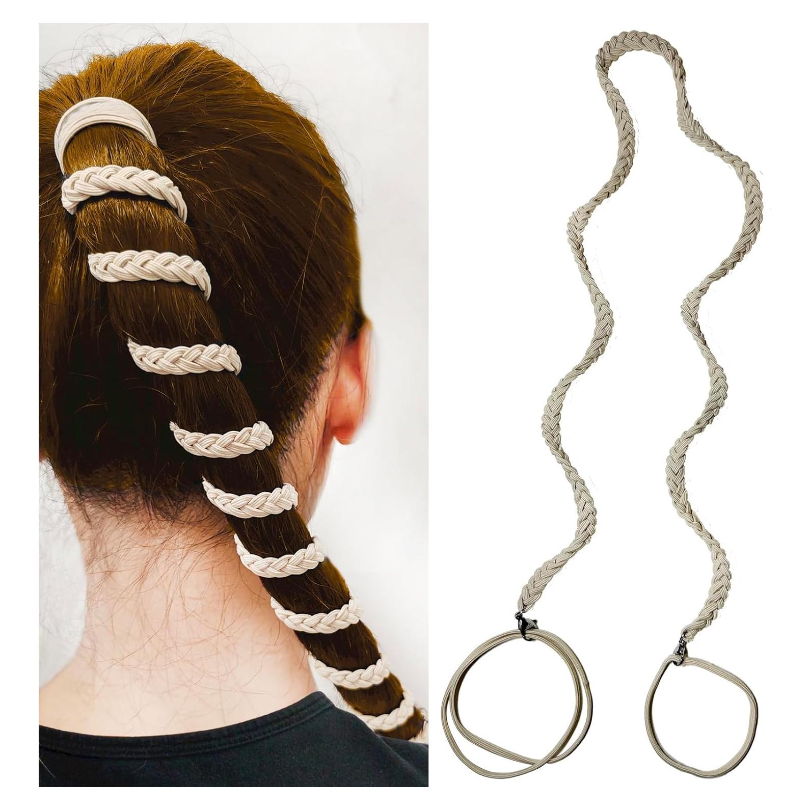 Tiras de Cabello Espiral Elásticas Merunone 86 cm para Cabello Grueso