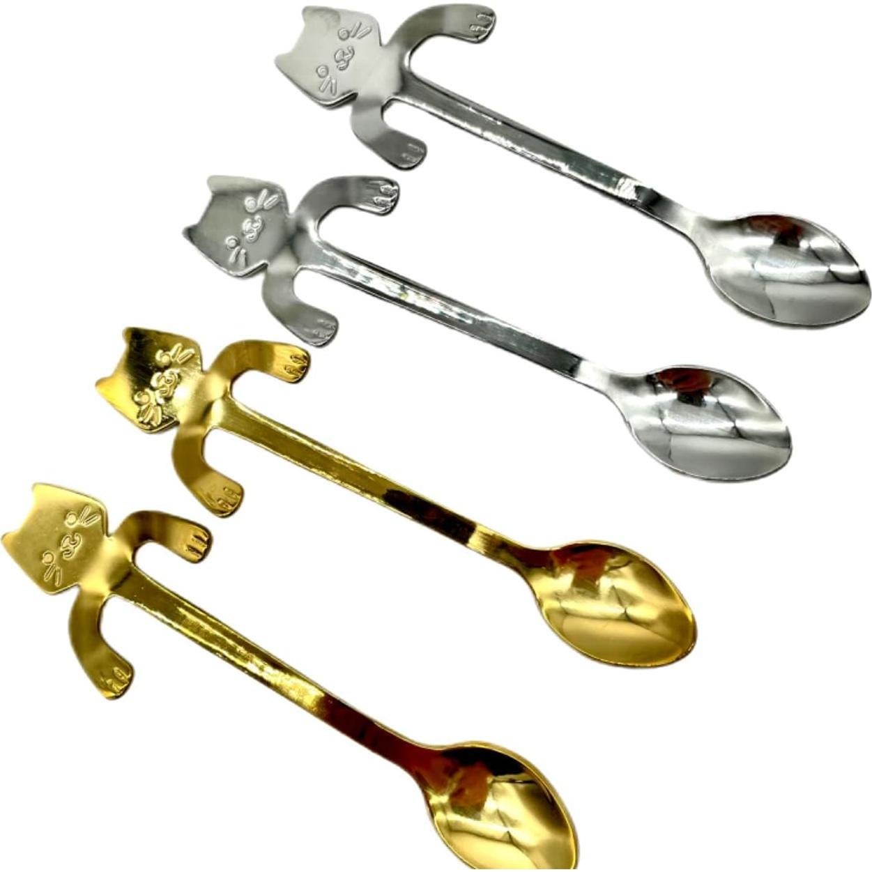 Cuchara de Gato Mini 4PCS Acero Inoxidable Lmlliang